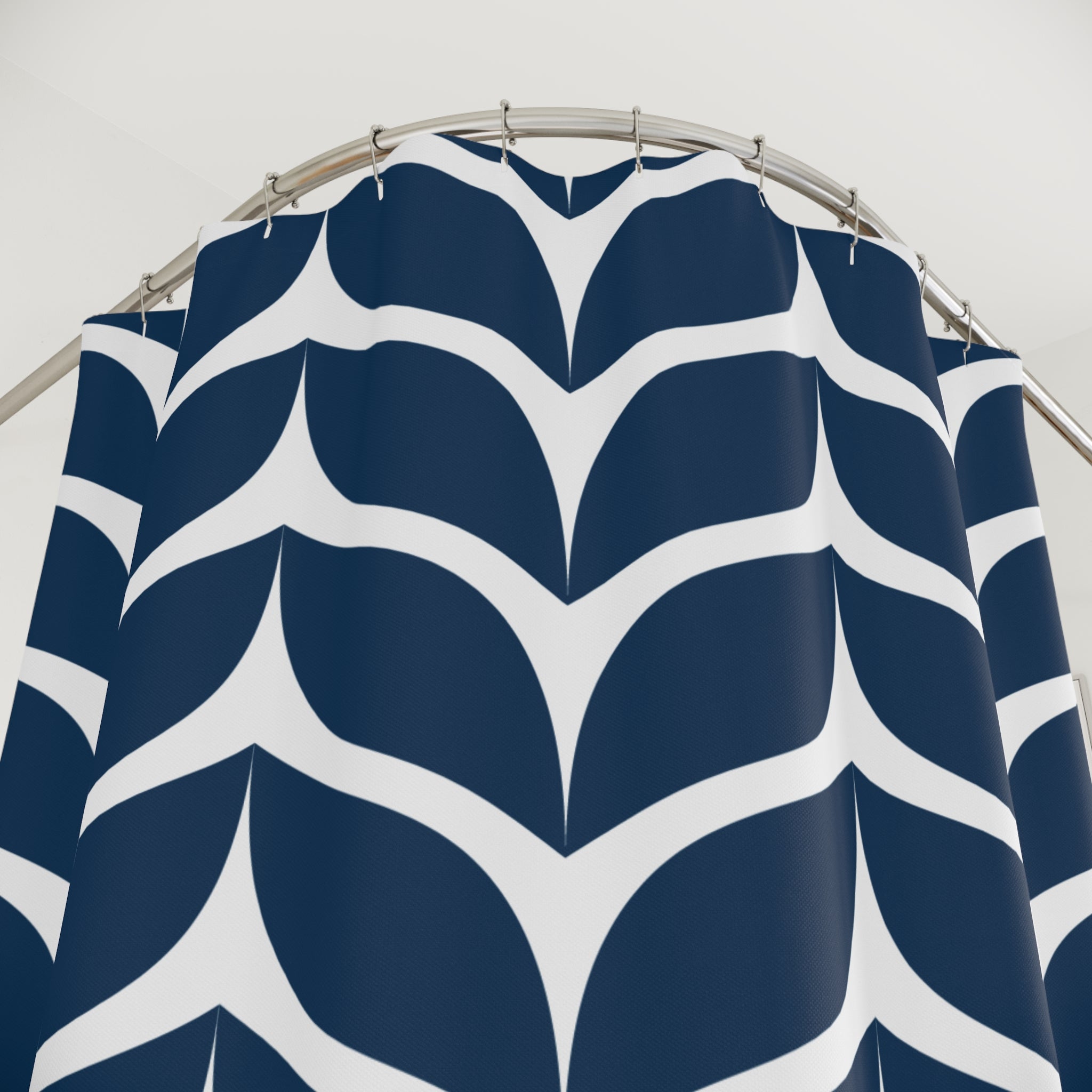 Blue Whale Tails Pattern Shower Curtain