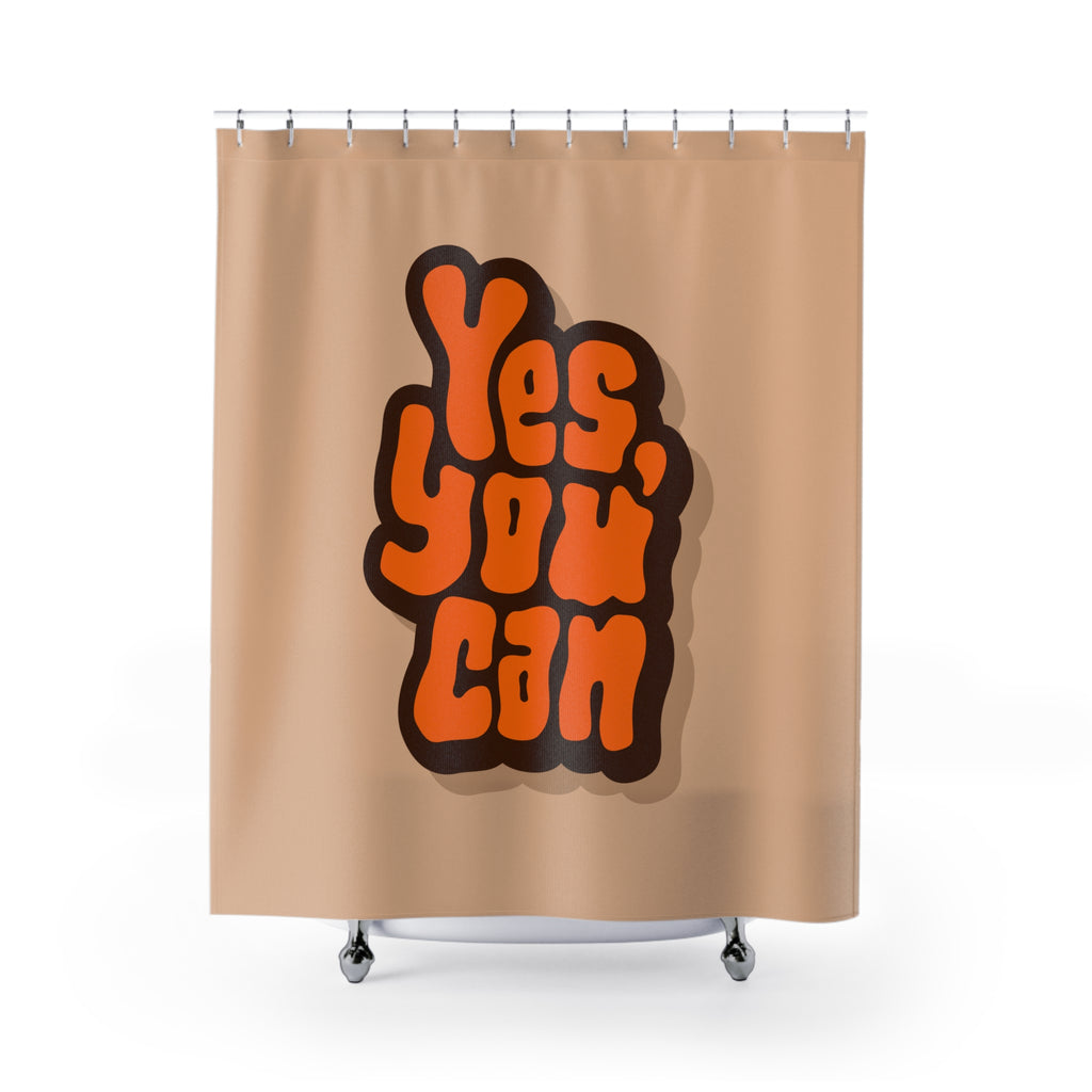 Yes, You Can Motivational Shower Curtains, Positive Vibe Decor, Bathroom Inspiration, Gifts for Home, Unique Bathroom Accessories