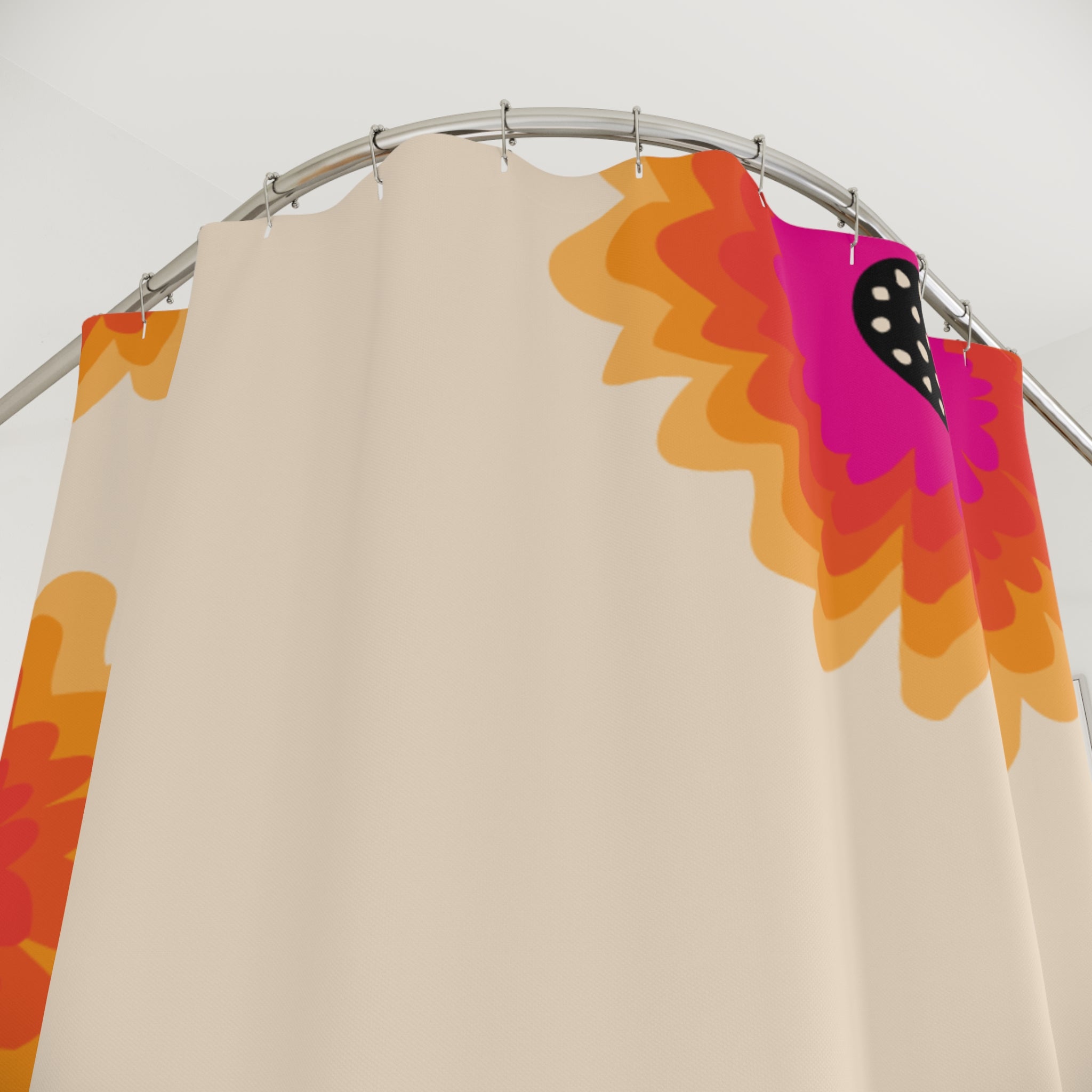 Bright Floral Shower Curtain, Boho Bathroom Decor, Vibrant Home Accessories, Colorful Gift for Her, Spring-Themed Shower Curtain