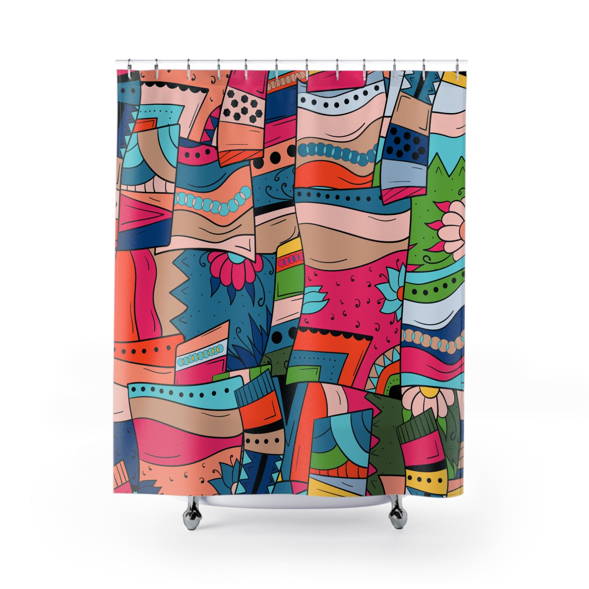 Vibrant Tetiana Pattern Shower Curtain