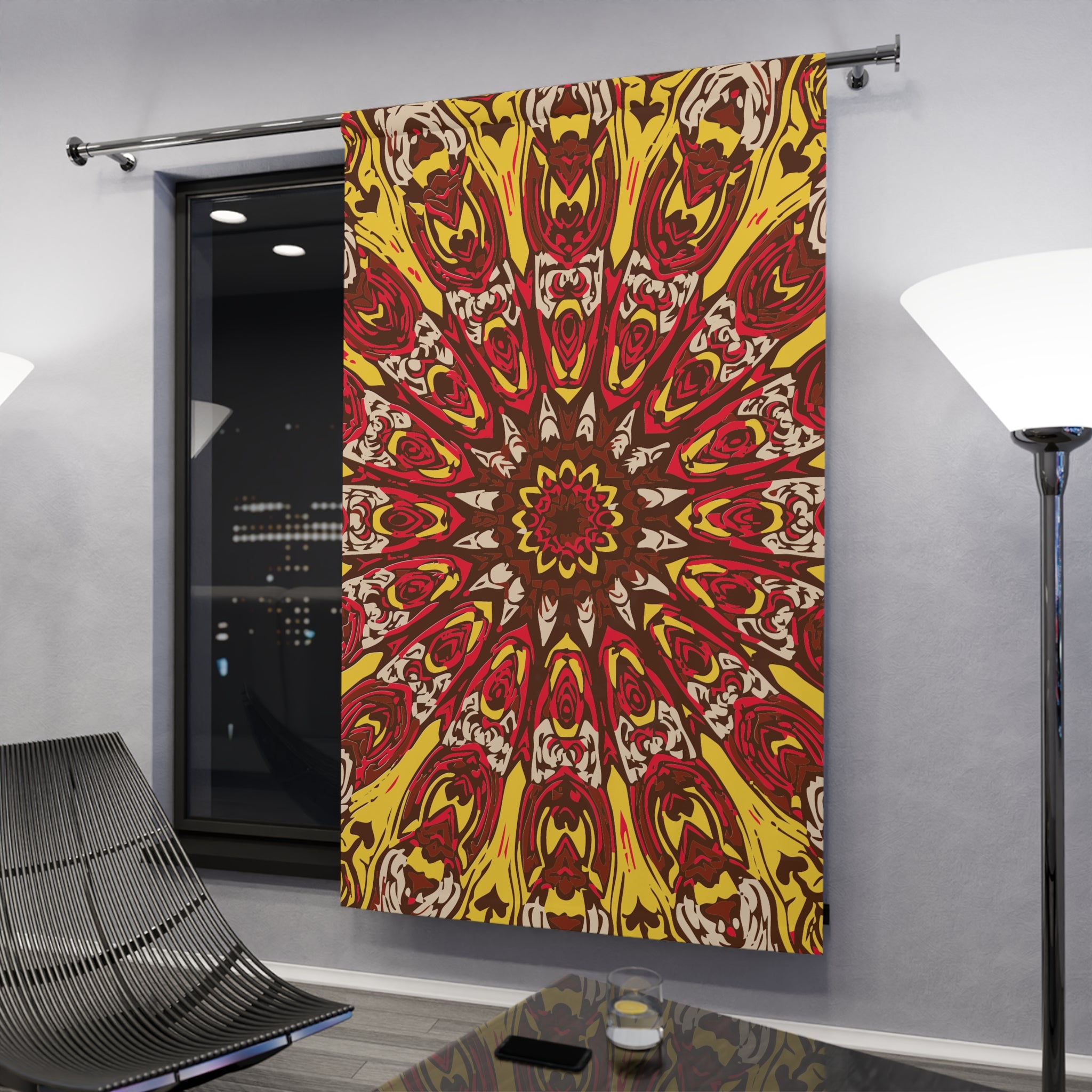 Redish Lifes Awakening Pattern Blackout Window Curtain