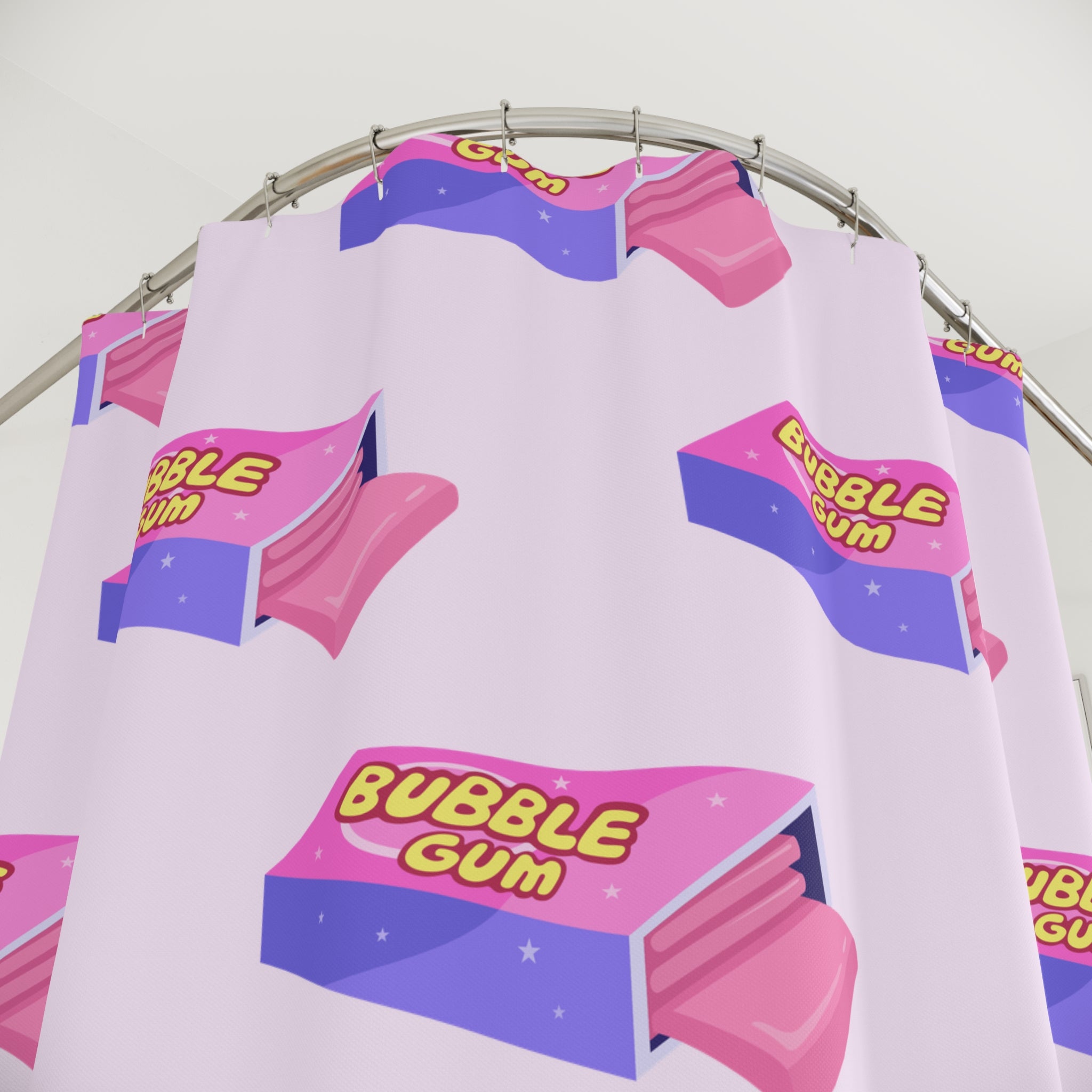 Bubble Gum Shower Curtain - Fun Bathroom Decor, Retro Vibe, Kids' Room, Gift Idea, Colorful Bathroom Accessory