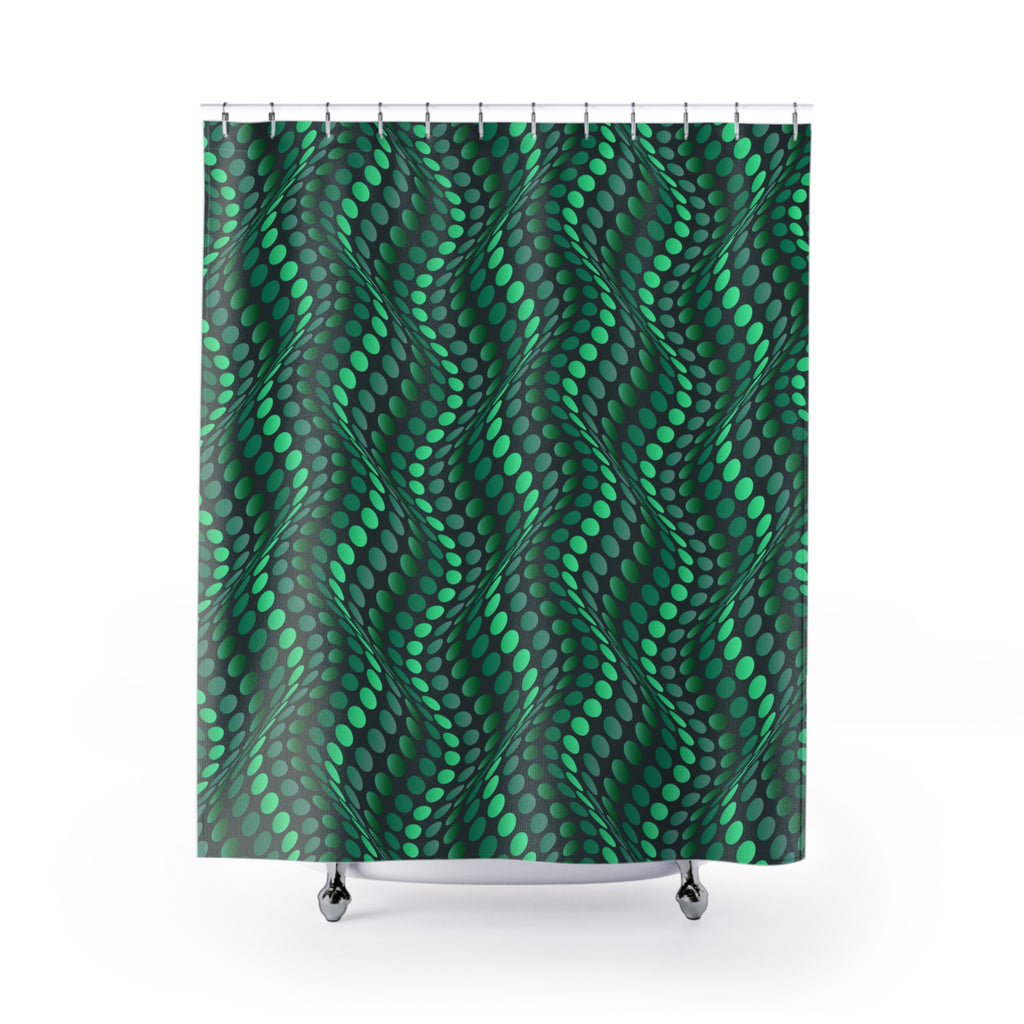 Iguana Wave Pattern Shower Curtain