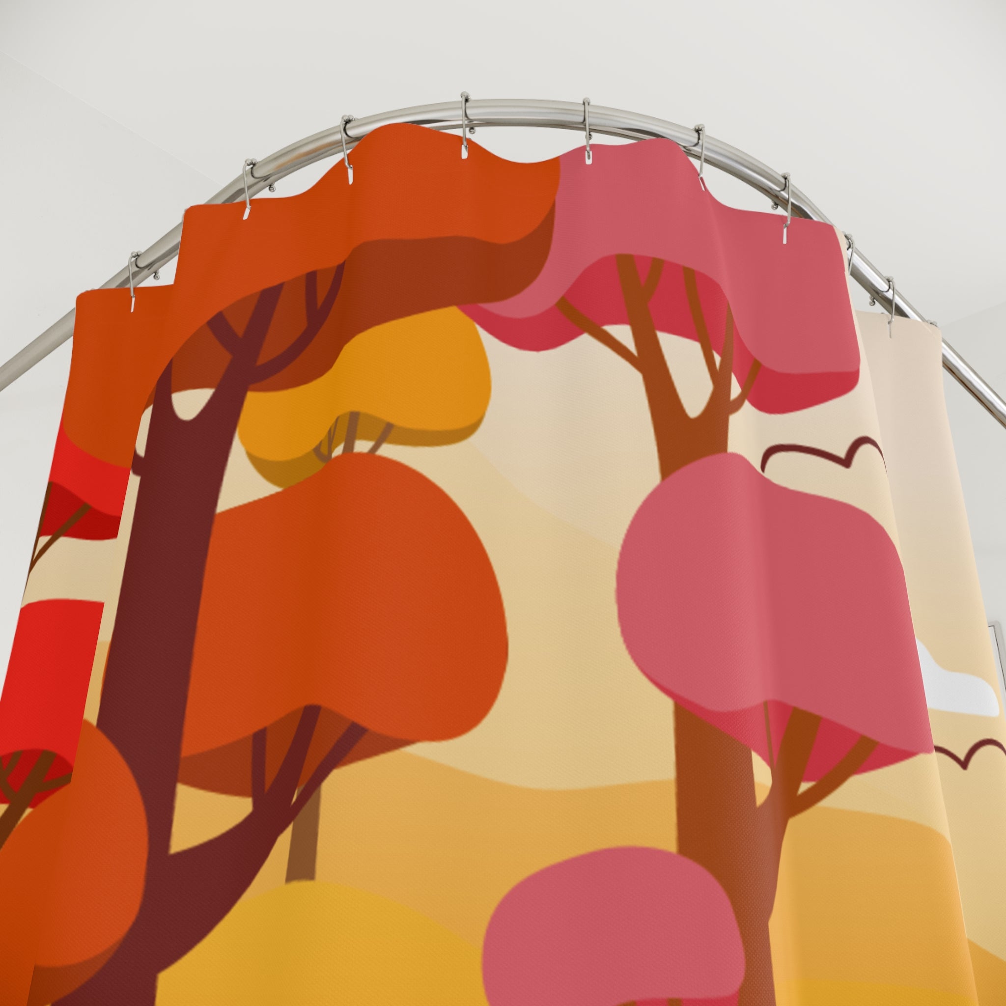 Autumn Forest Shower Curtain, Cozy Bathroom Decor, Fall Themed, Nature Inspired, Gift for Home