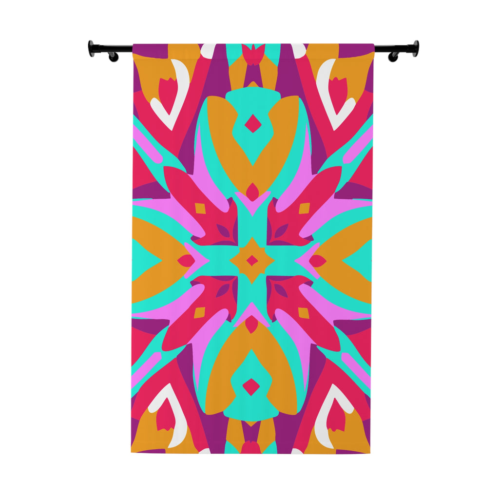 Pinkish Geometric Pattern Blackout Window Curtain