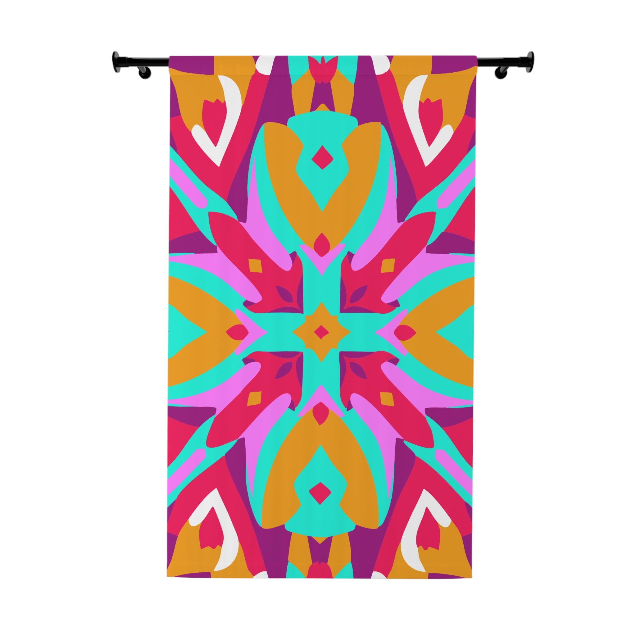 Pinkish Geometric Pattern Blackout Window Curtain