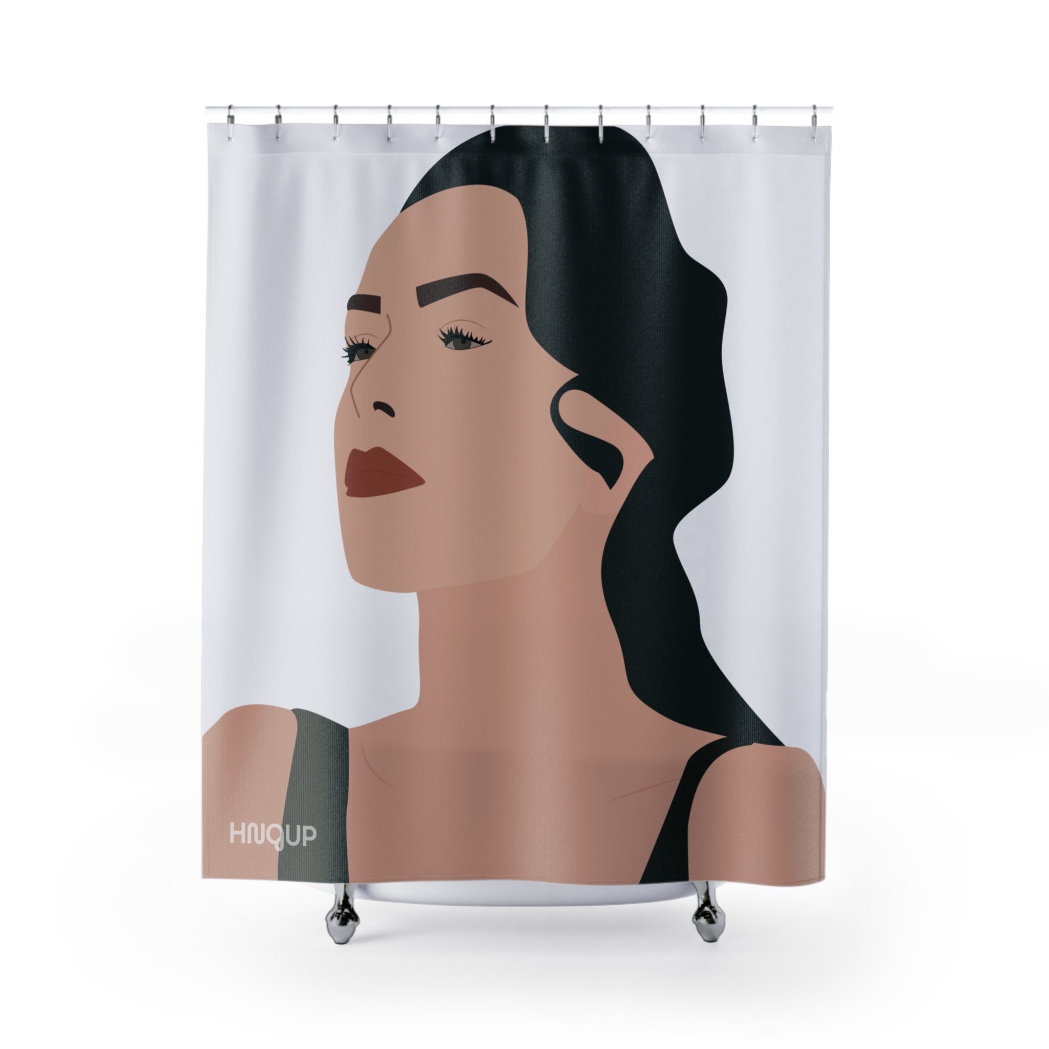 Elegant Artistic Minimalist Woman Shower Curtain | Modern Home Decor | Stylish Bathroom Accessory | Gift for Her | Chic Decoration