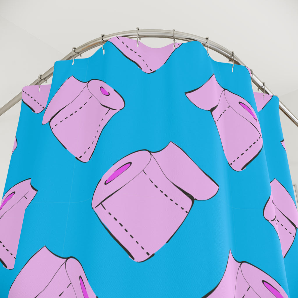 Fun Pink Toilet Shower Curtain, Playful Bathroom Décor, Gift for Kids, Unique Design, Decorative Home Accent, Modern Bathroom Style