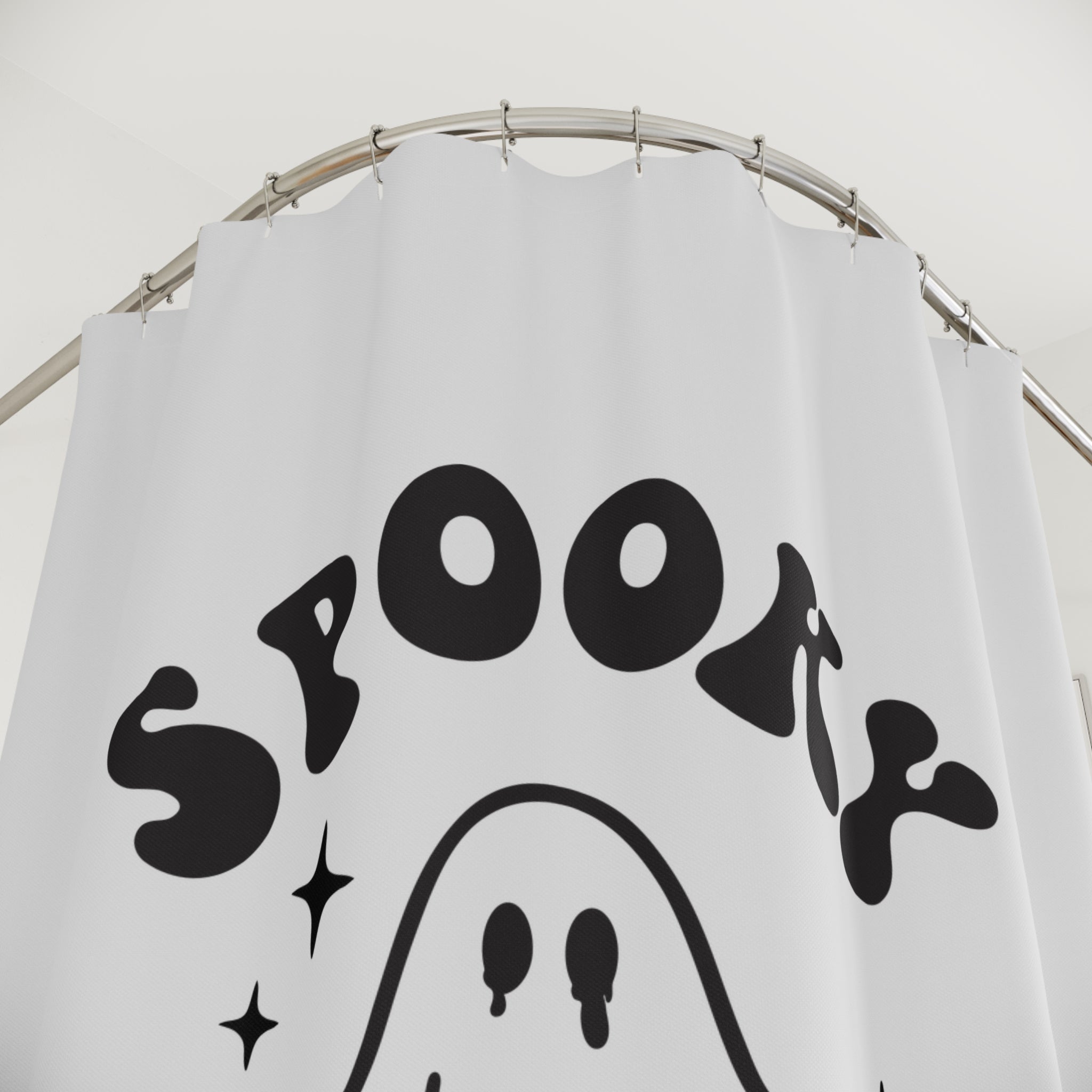 Spooky Season Shower Curtain, Halloween Decor, Ghost Theme Bathroom Accessory, Holiday Gift, Fun Home Decor, Seasonal Bathroom