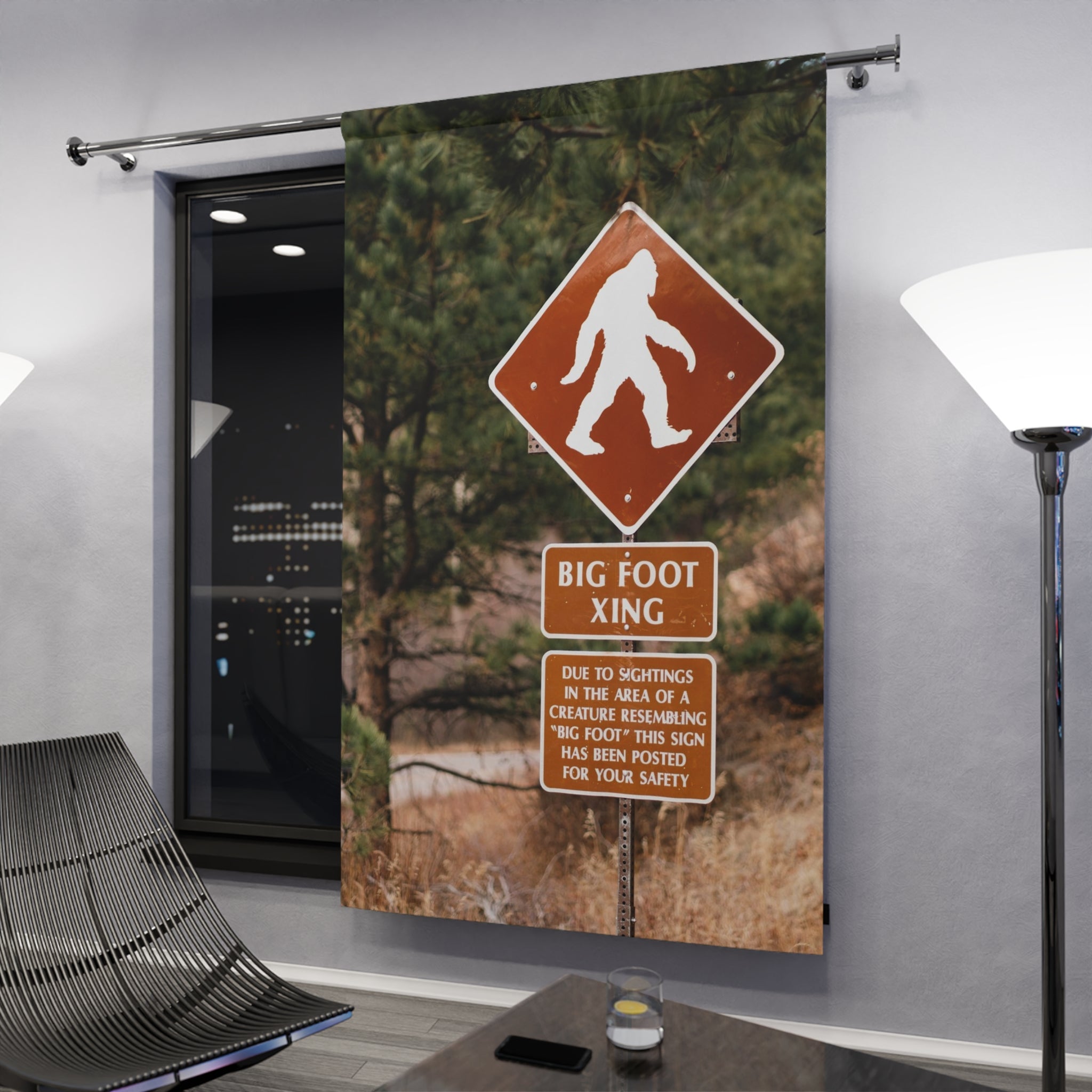 Colorados Pike Peak Bigfoot Crossing Real Image Blackout Window Curtain