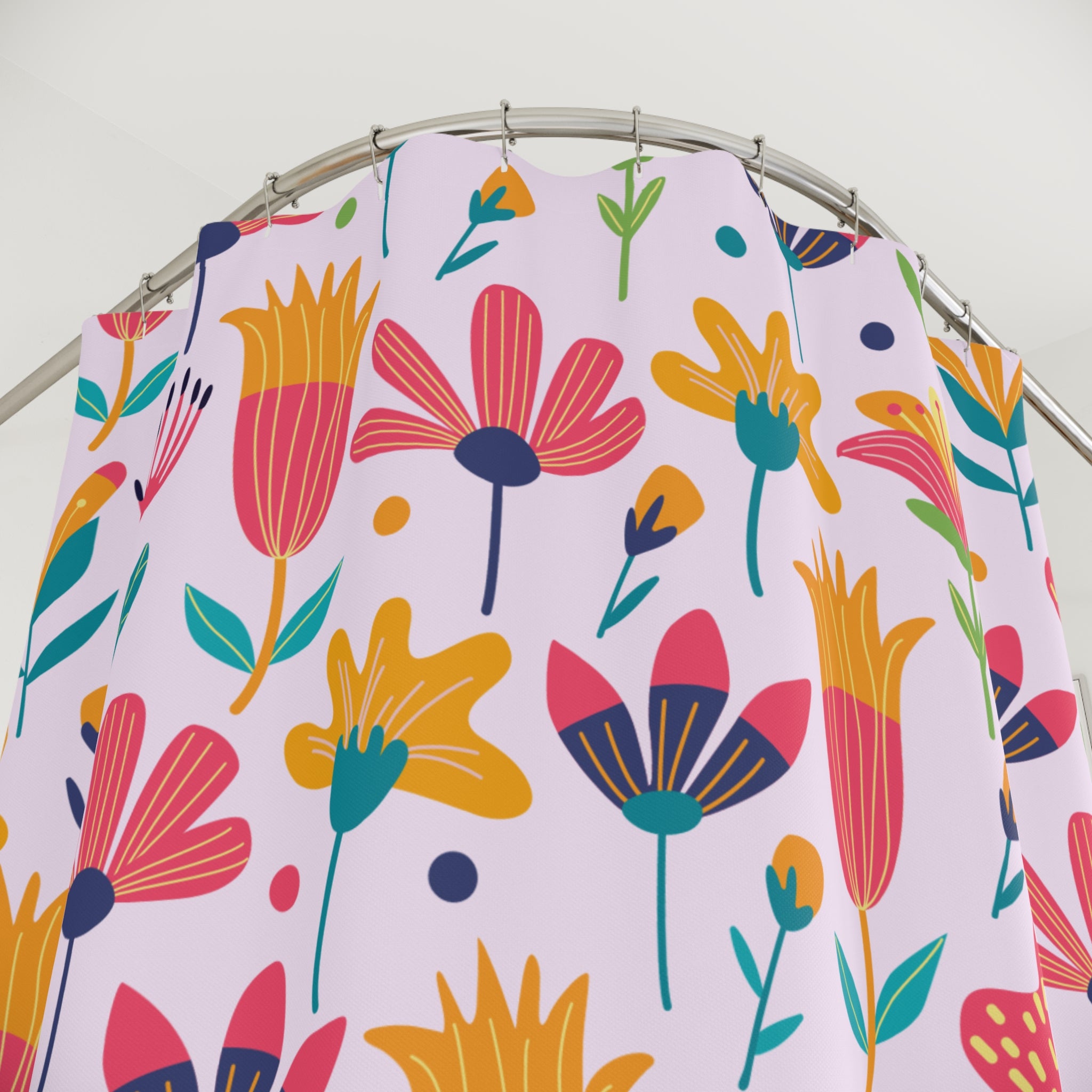 Vibrant Floral Shower Curtain, Colorful Bathroom Decor, Spring Vibe, Boho Home, Gift for Her, Brighten Your Space