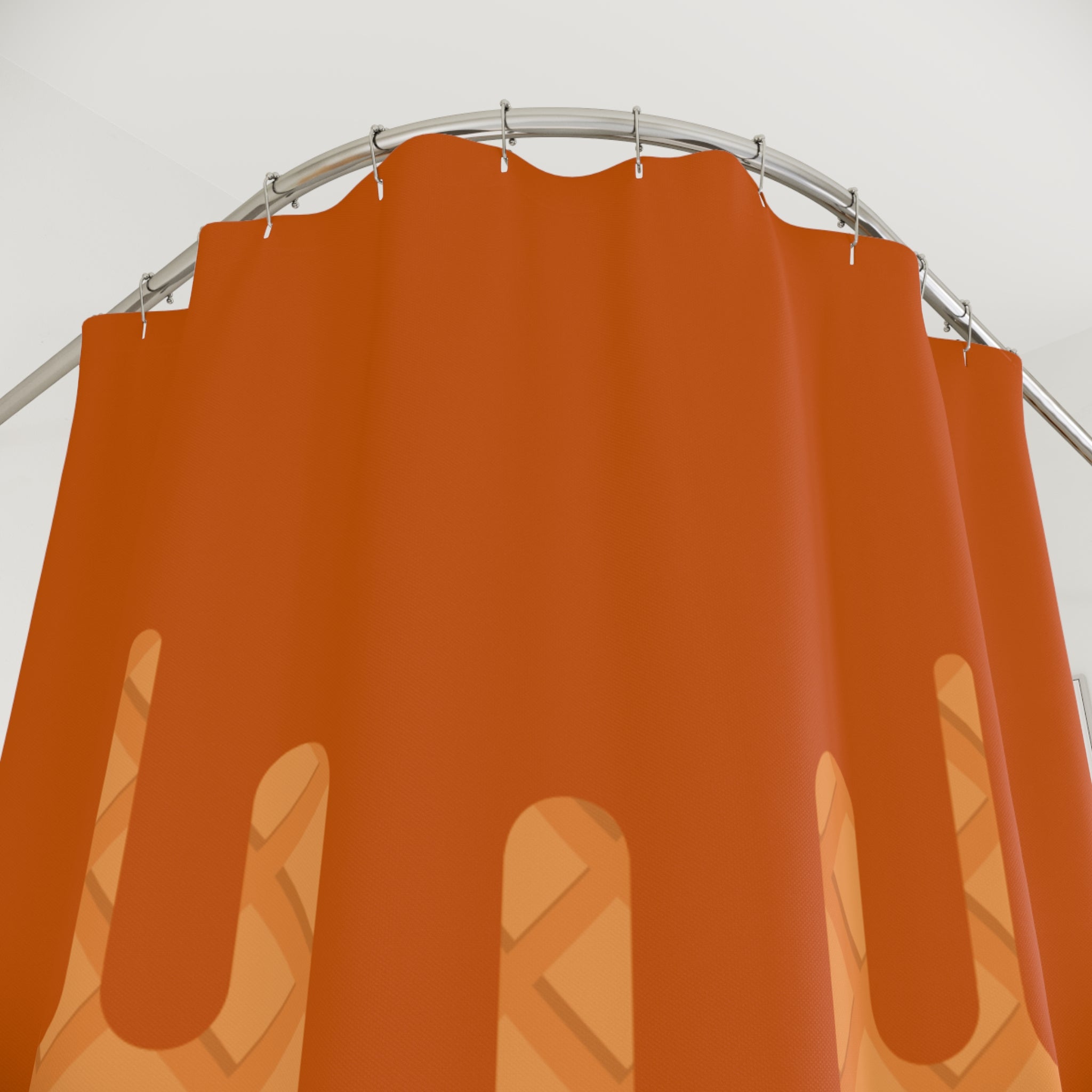 Modern Dripping Caramel Waffle Ice Cream Cone Shower Curtain, Unique Home Decor, Bathroom Accessories, Gift for Food Lovers, Kitchen Theme
