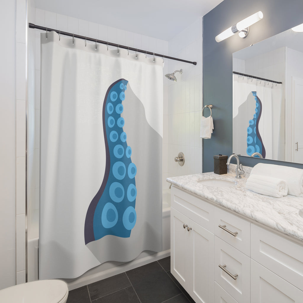 Ocean-Inspired Shower Curtain, Nautical Bathroom Decor, Tentacle Wave Design, Beach House Gift, Marine Theme