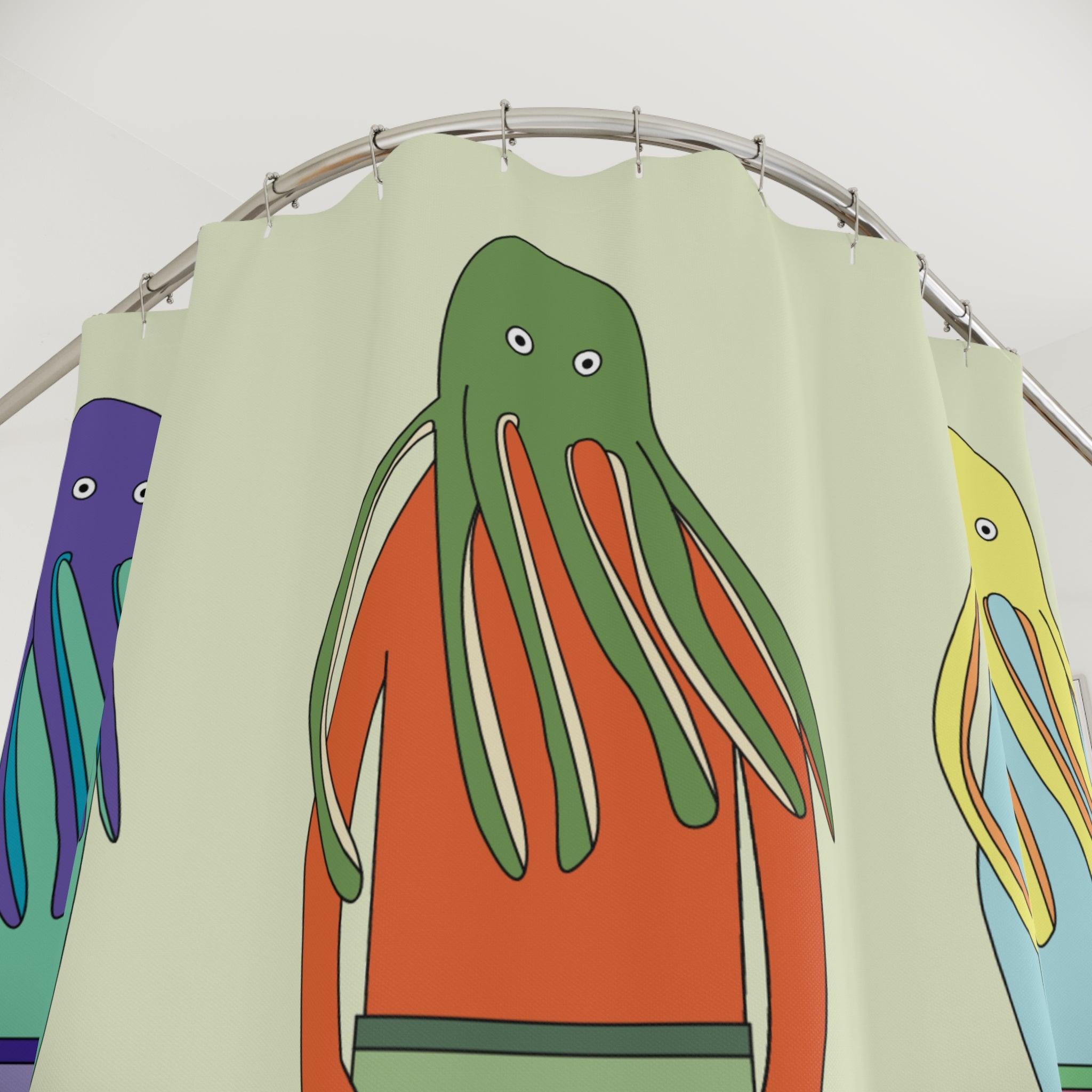 Whimsical Octopus Shower Curtain, Ocean Vibe Bathroom Decor, Nautical Gift, Fun Shower Curtain for Kids, Unique Home Accessory