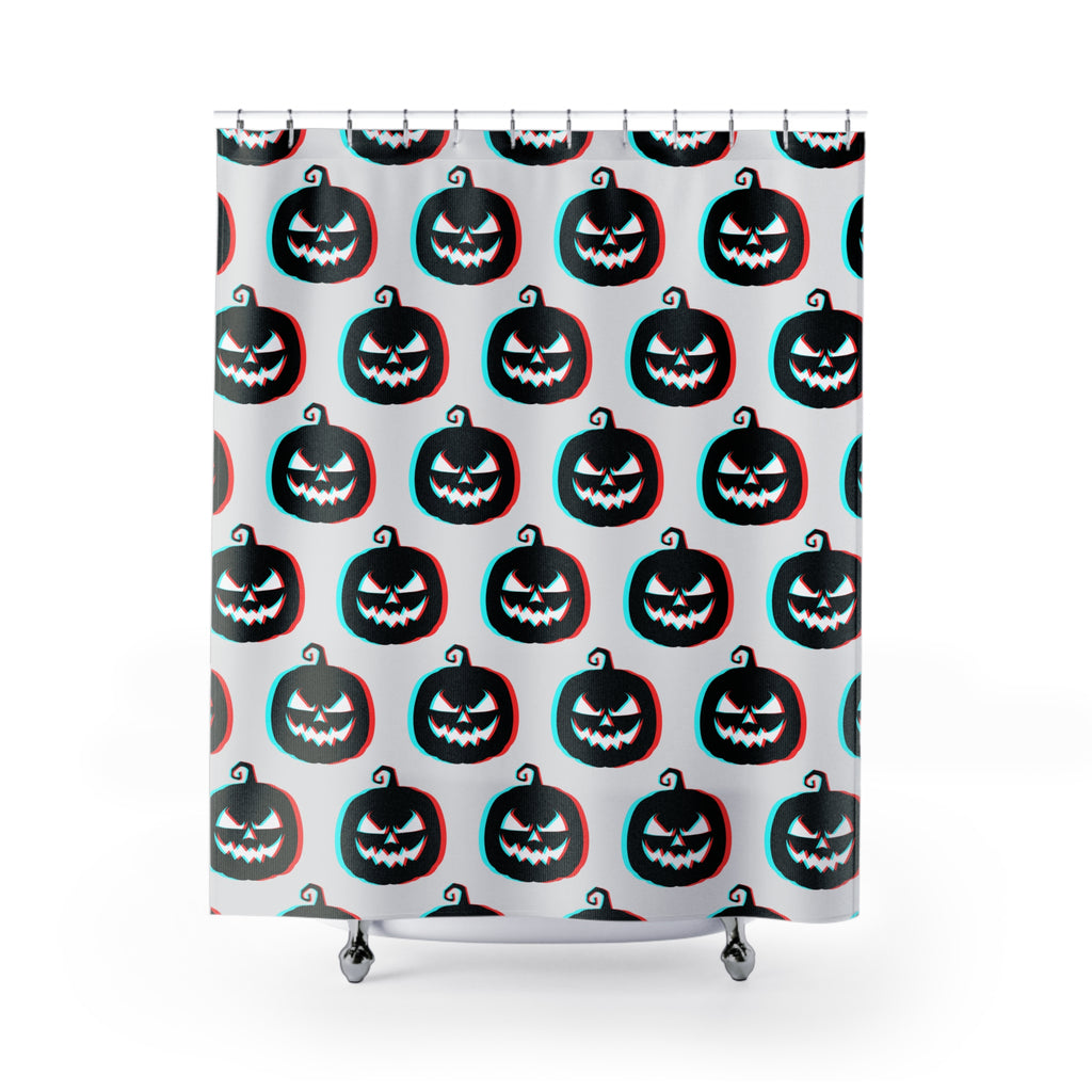 Halloween Pumpkin Shower Curtain, Spooky Bath Decor, Autumn Home Accent, Party Props, Trick or Treat Theme