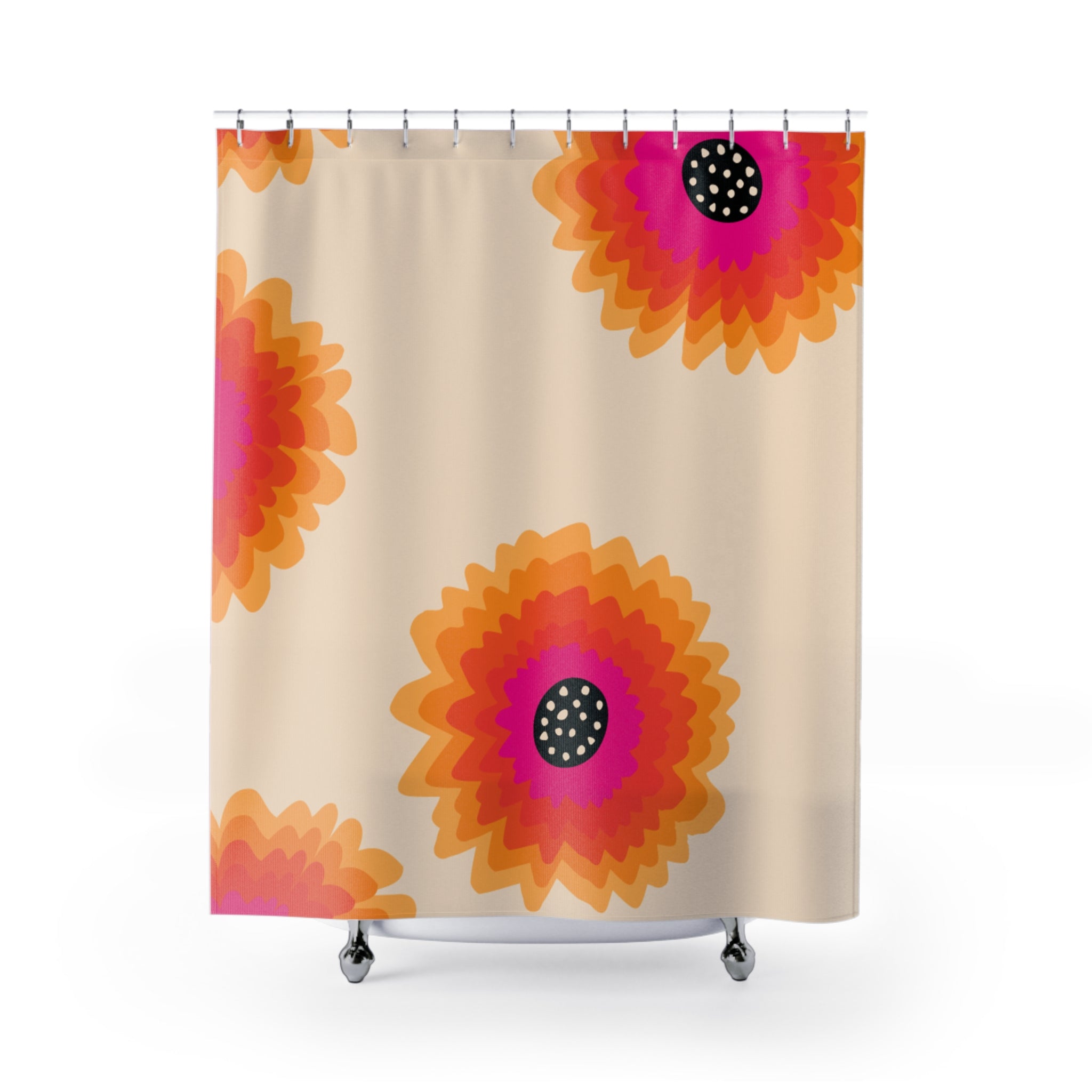 Bright Floral Shower Curtain, Boho Bathroom Decor, Vibrant Home Accessories, Colorful Gift for Her, Spring-Themed Shower Curtain