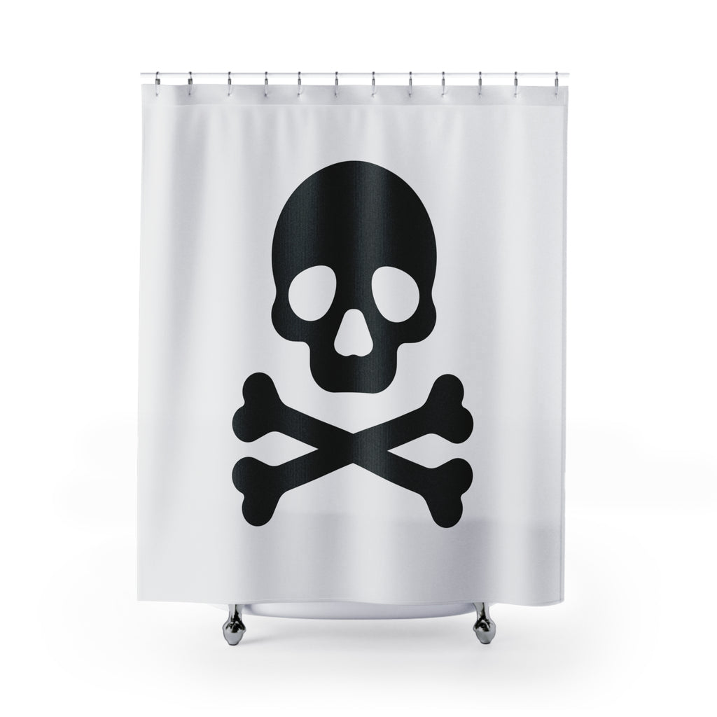 Edgy Skull Shower Curtain, Gothic Bathroom Decor, Pirate Theme, Halloween Home Accessory, Unique Gift Idea