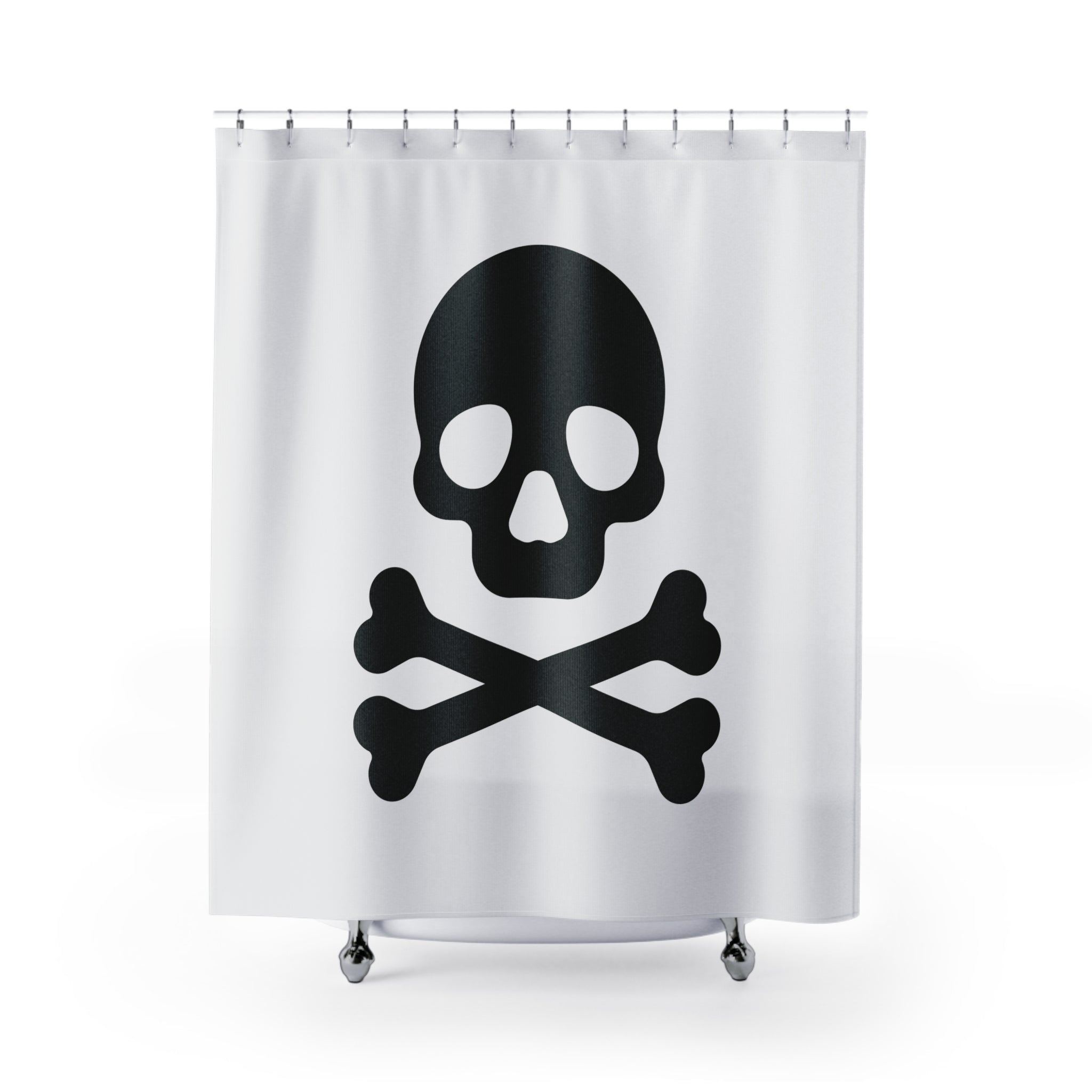 Edgy Skull Shower Curtain, Gothic Bathroom Decor, Pirate Theme, Halloween Home Accessory, Unique Gift Idea