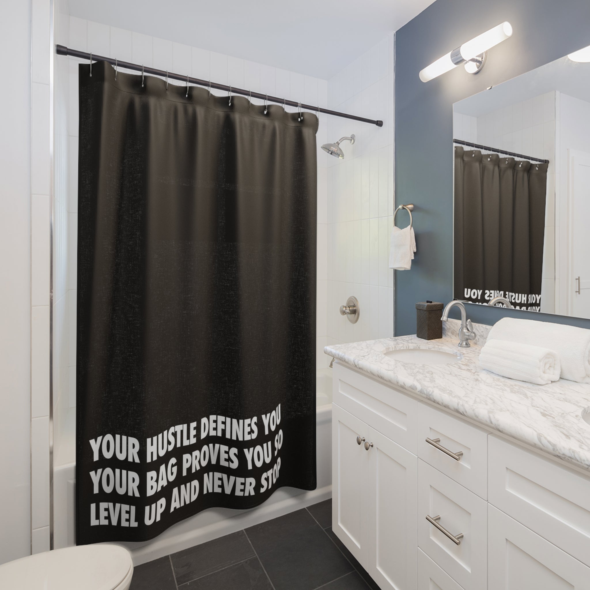 Hustle Defines You Motivational Shower Curtain