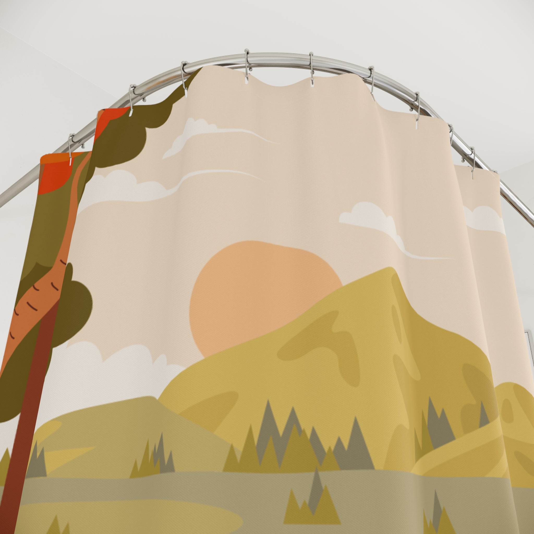 Nature-Inspired Shower Curtain, Scenic Bathroom Decor, Eco-Friendly Bathroom, Boho Shower Curtain, Wildlife Home Decor, Seasonal Aesthetic