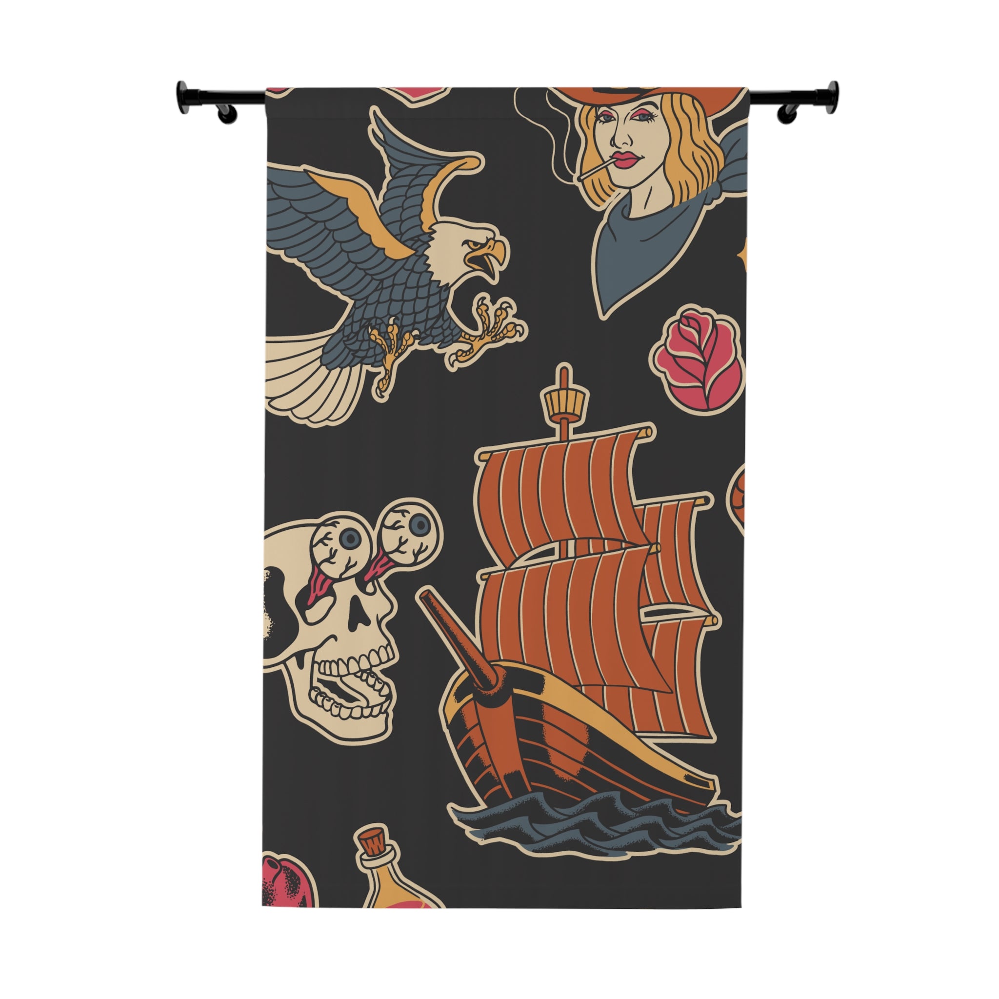 Bad Boys Love Bad Girls Pattern Blackout Window Curtain
