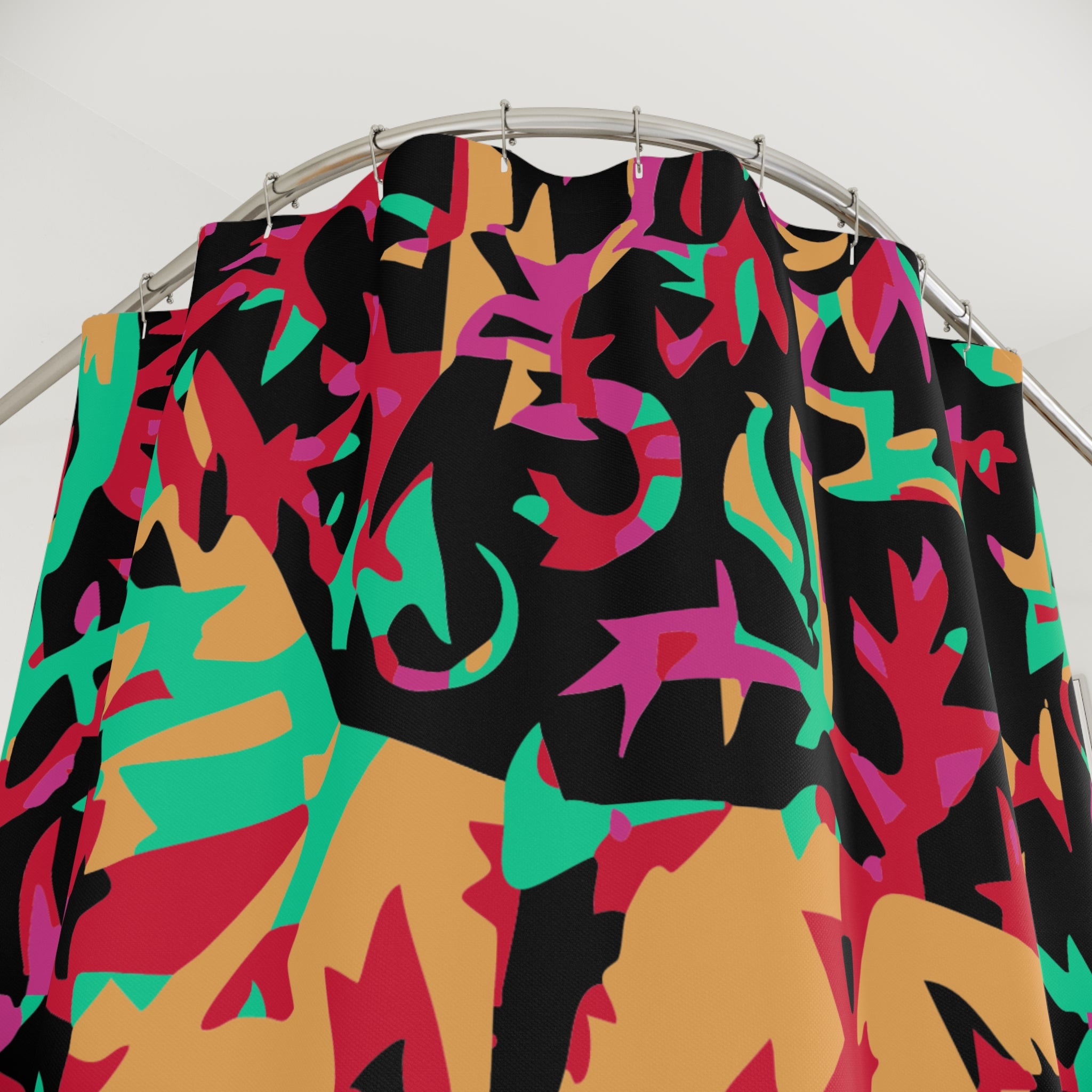 Abstract Greenish Husky Pattern Shower Curtain
