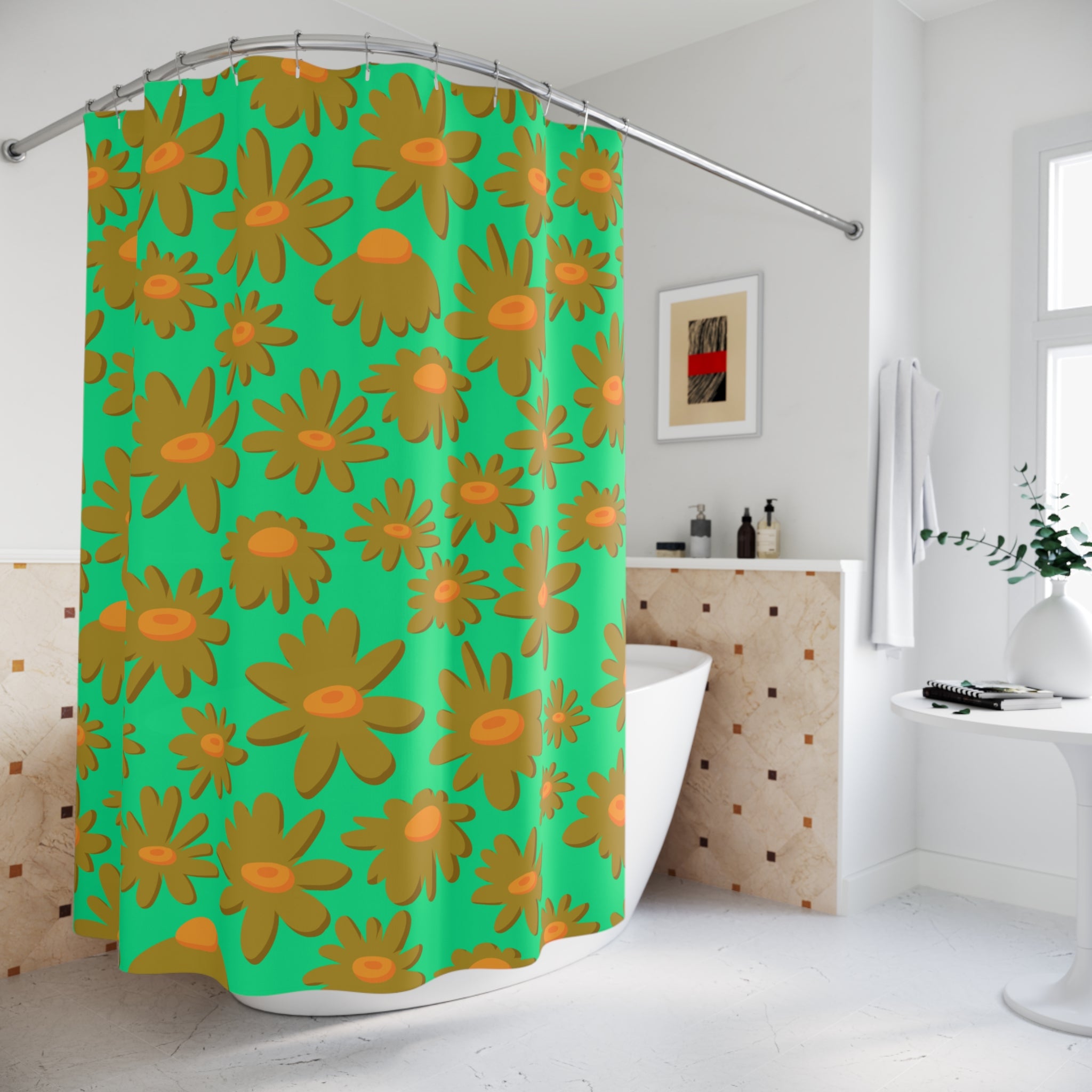 Daisy Field Vintage Shower Curtain