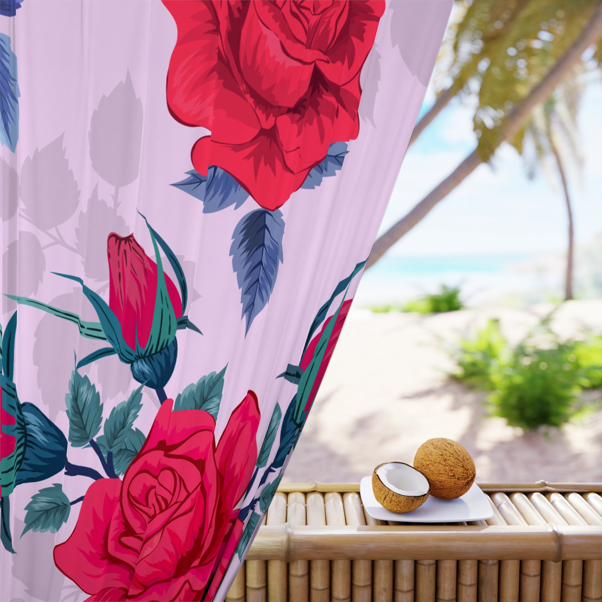 Rosey Sister Naturalish Blackout Window Curtain