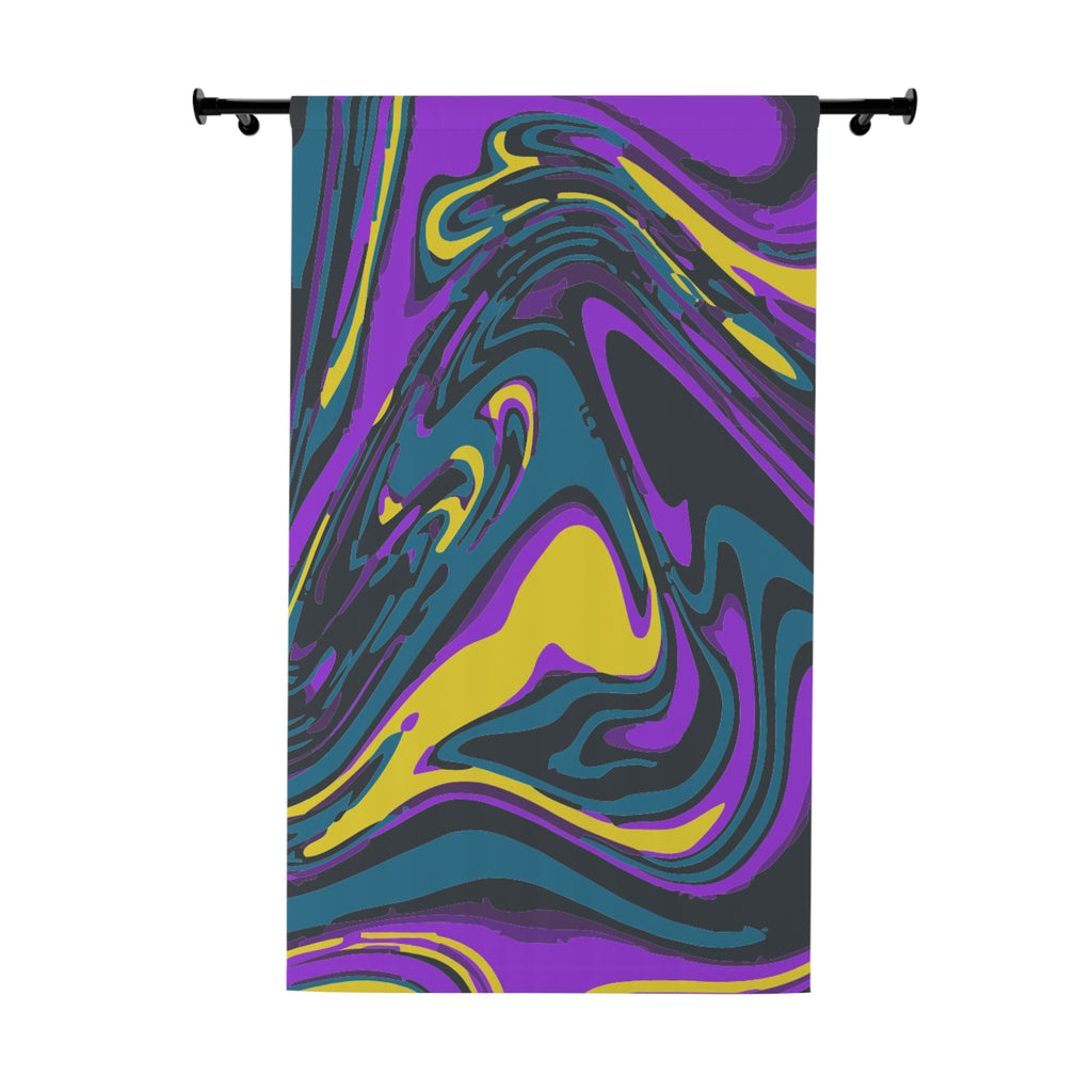 Six Swirl Purplish Design Blackout Window Curtain