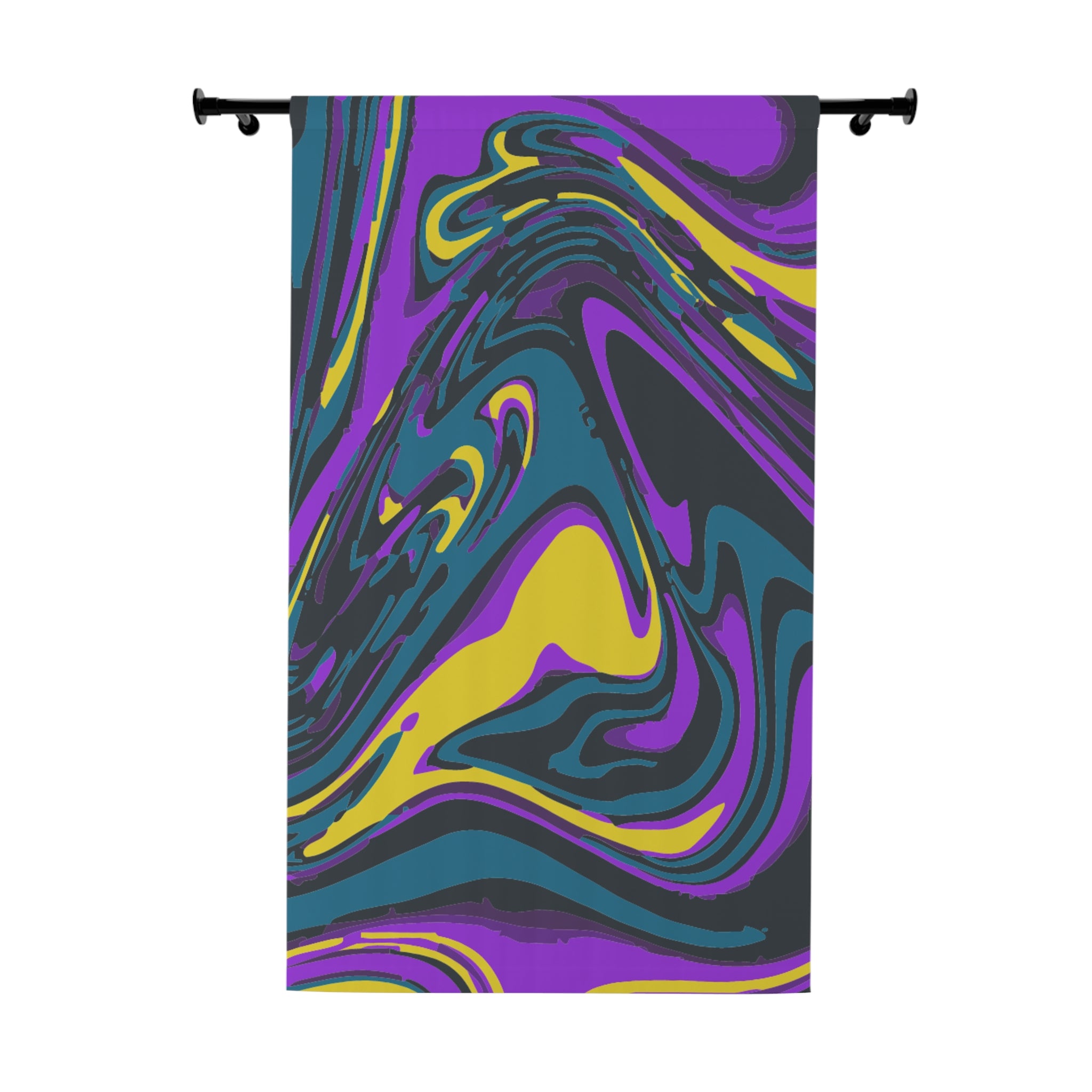 Six Swirl Purplish Design Blackout Window Curtain