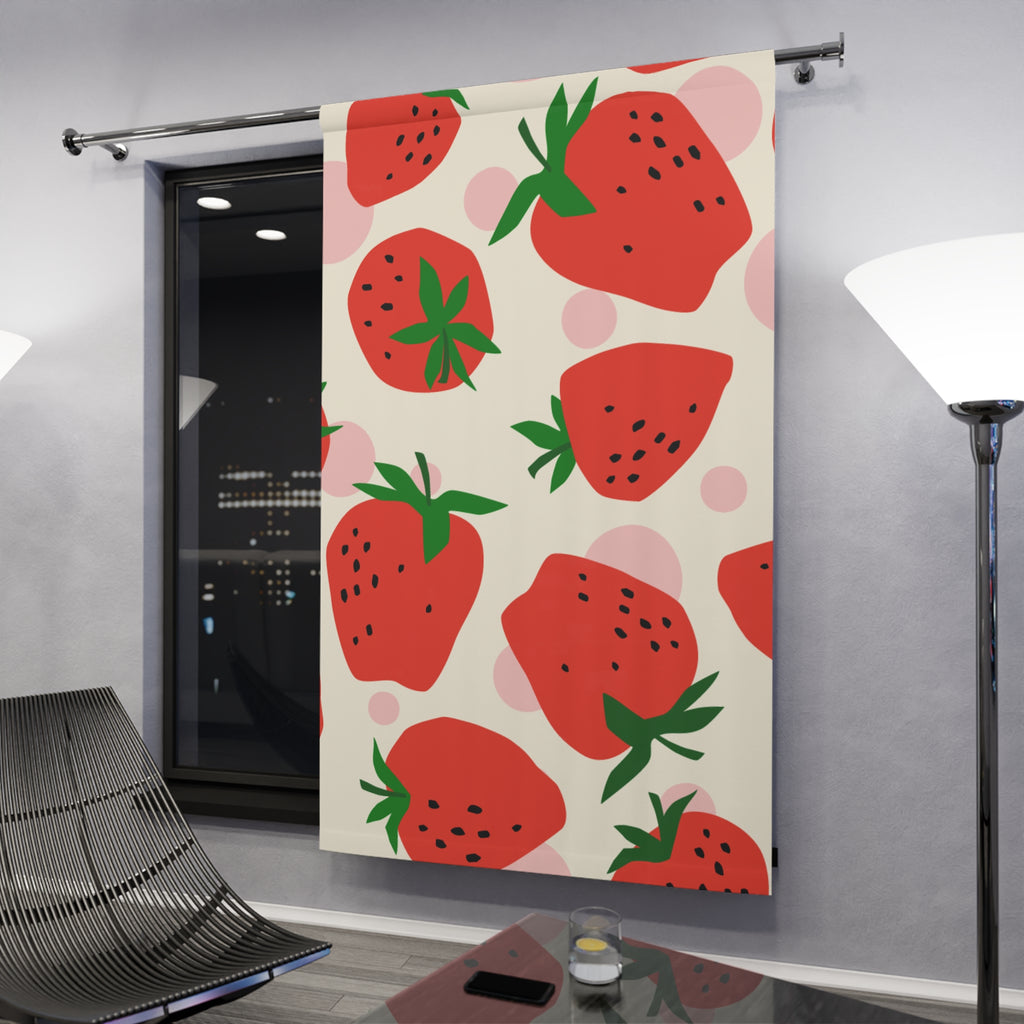 Strawberry Day Black Out Window Curtain