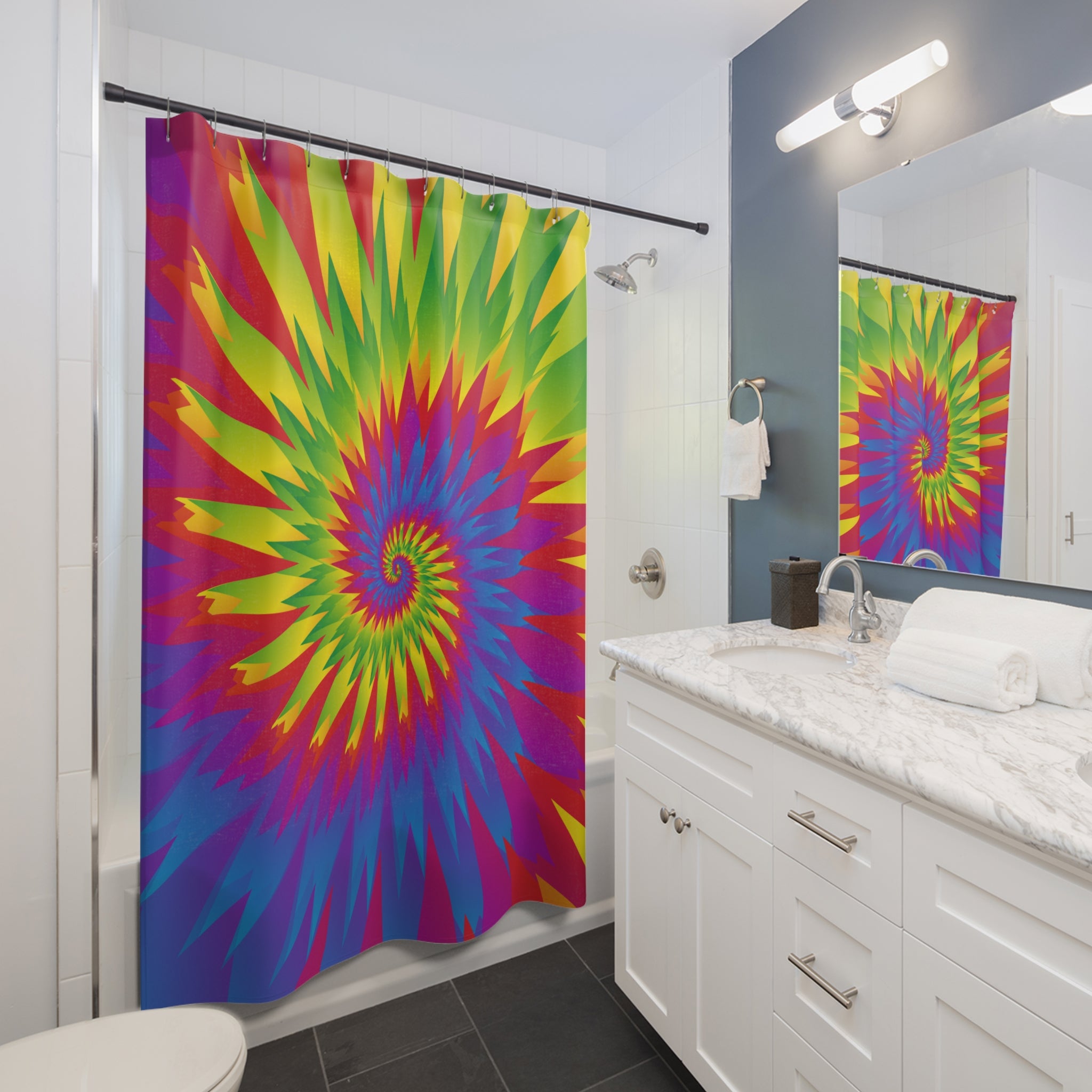 Colorful Tie-Dye Slice Shower Curtain