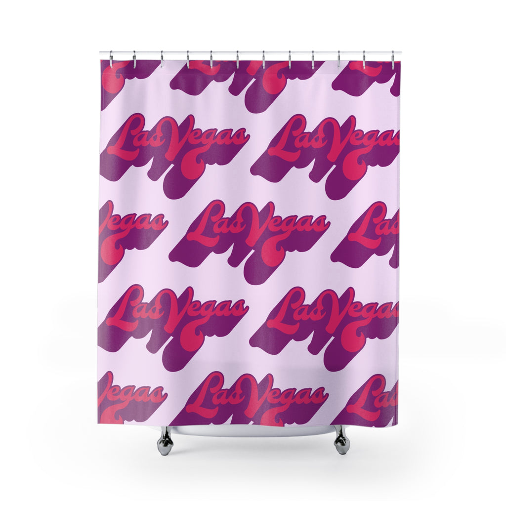 Vibrant Vegas Shower Curtain, Retro Bathroom Decor, Fun Home Accessory, Unique Gift Idea, Celebration, Party Decor