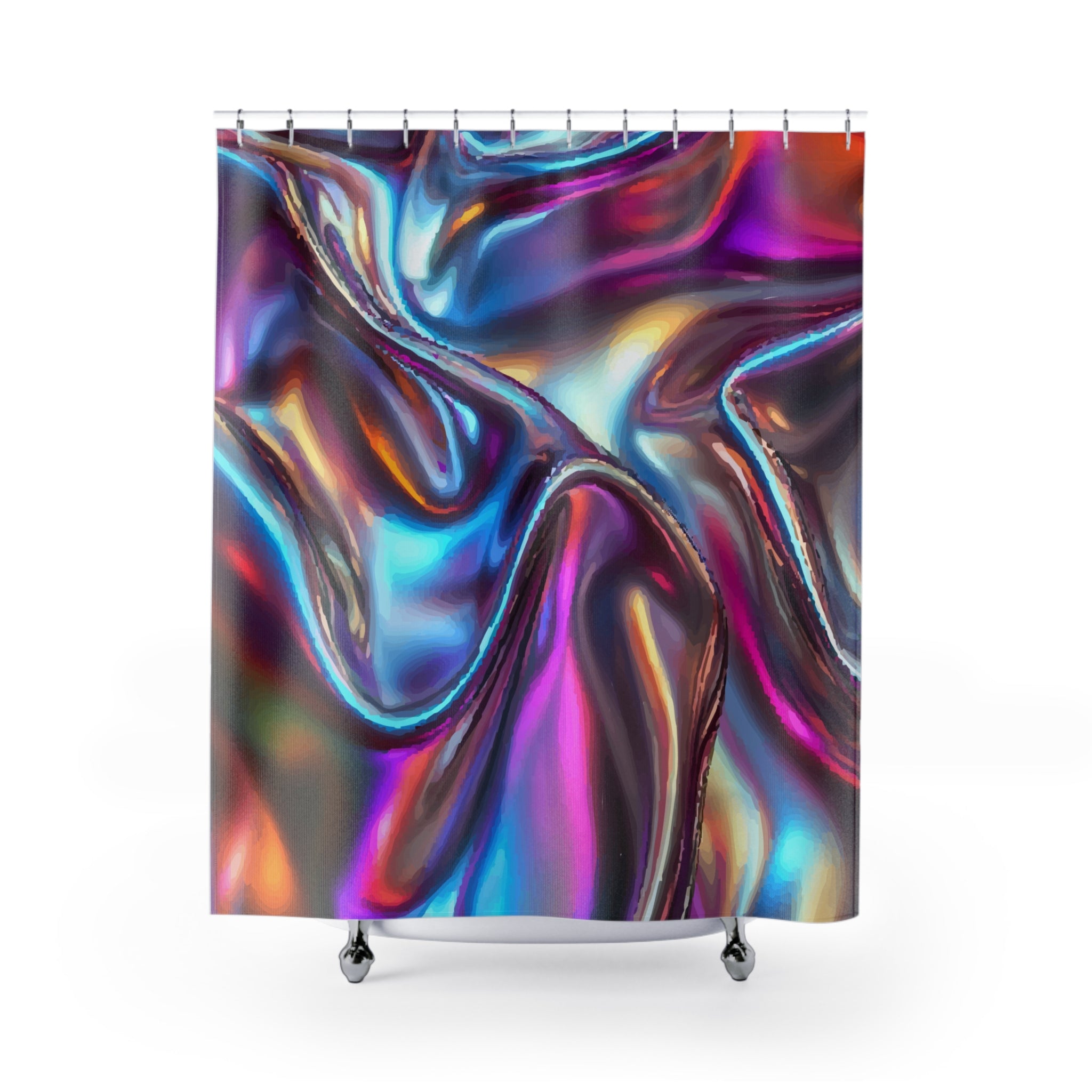 Colorful Iridescent Fabric Style Art Shower Curtain