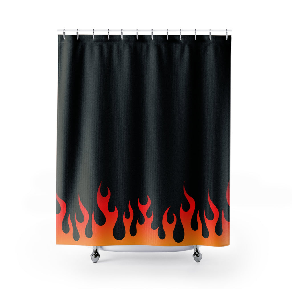 Flame-Designed Shower Curtain, Bold Modern Decor for Stylish Bathrooms, Gift for Homeowners, Housewarming Gift, Unique Bathroom Accessories