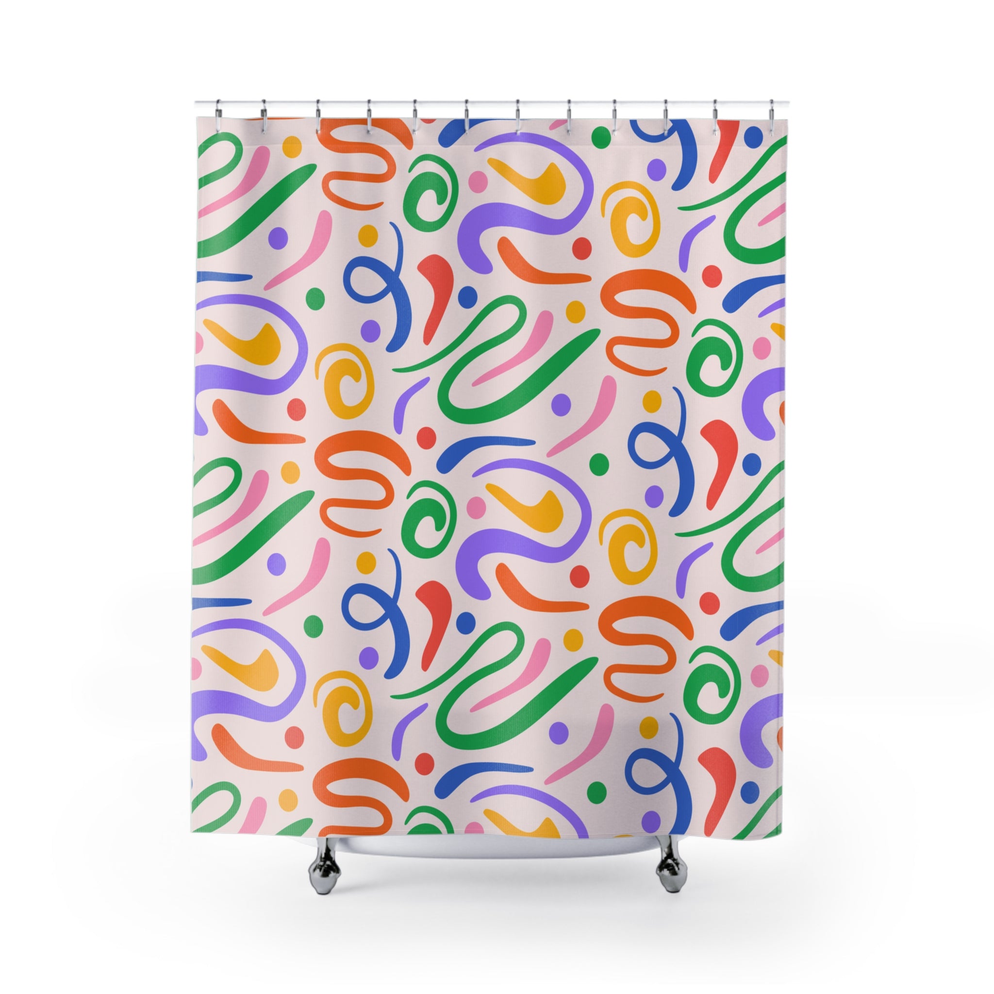 Colorful Abstract Shower Curtain, Fun Bathroom Decor, Vibrant Home Accessory, Gift for Housewarming, Modern Design, Vibrant Patterns