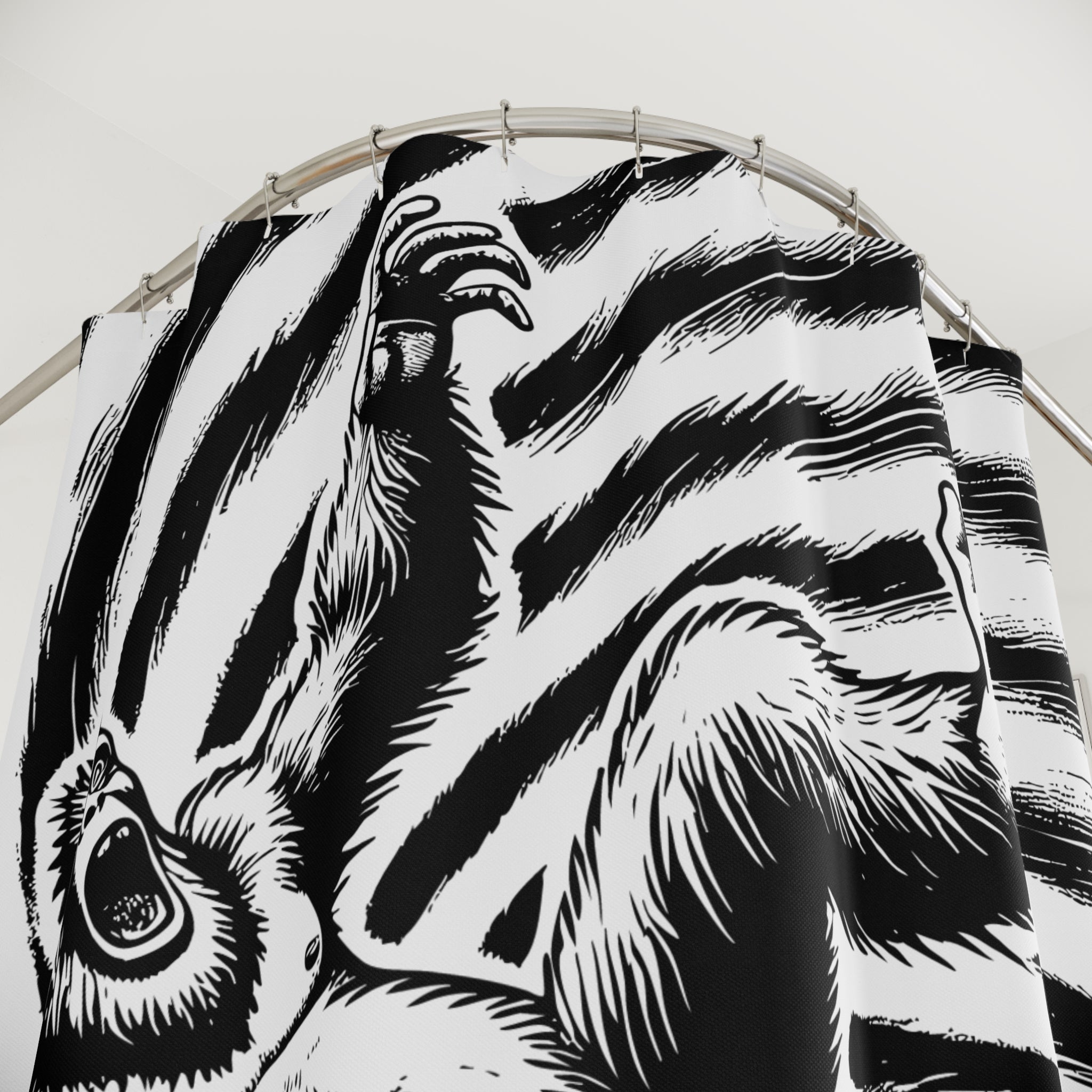Whimsical Sasquatch Through Time Shower Curtain