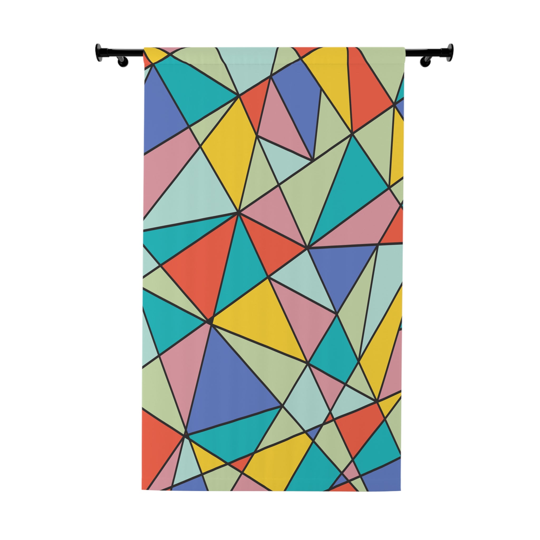 Stained Glasish Design Blackout Window Curtain