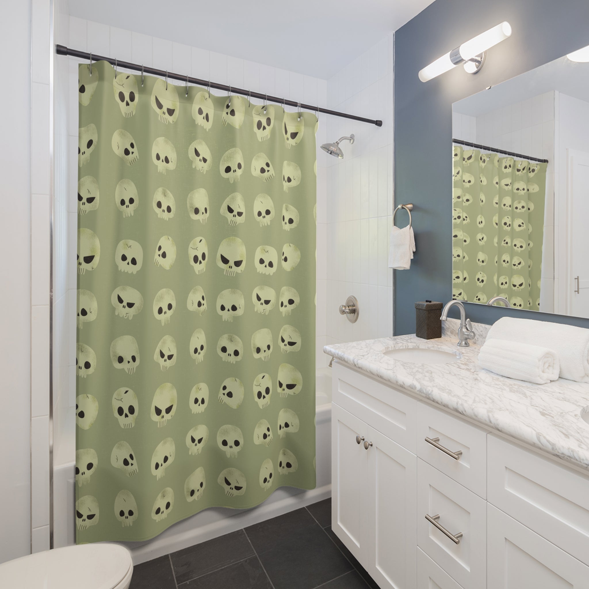 Gothic Skull Shower Curtain, Halloween Decor, Edgy Bathroom Accessories, Horror Themed Shower Curtain, Unique Gift for Spooky Lovers