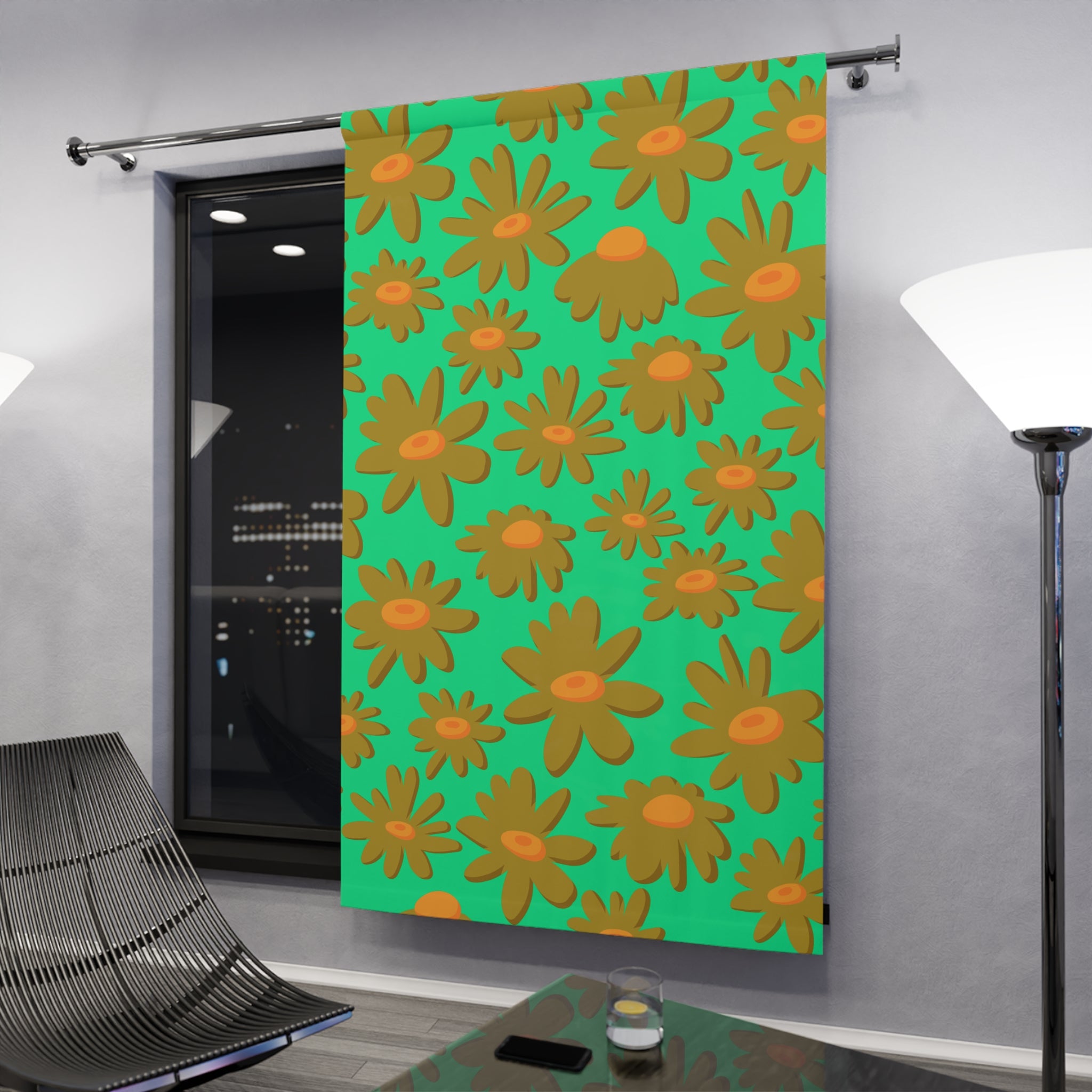 Daisy Field Vintage Pattern Blackout Window Curtain
