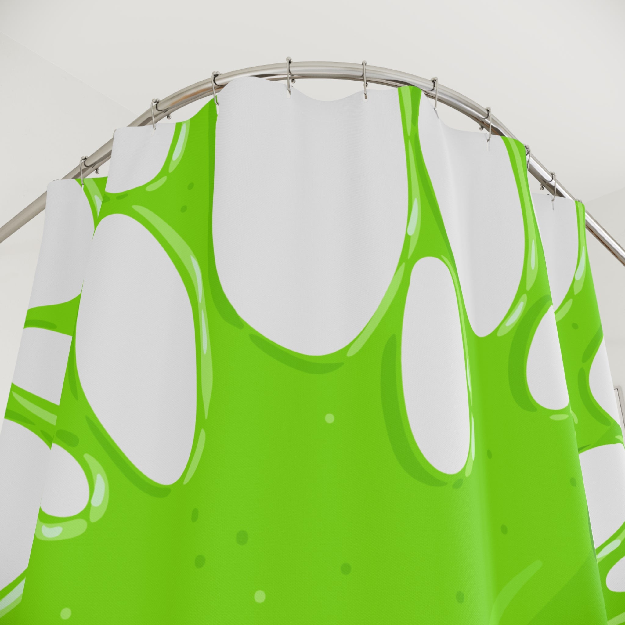 Vibrant Green Slimy Splash Shower Curtain