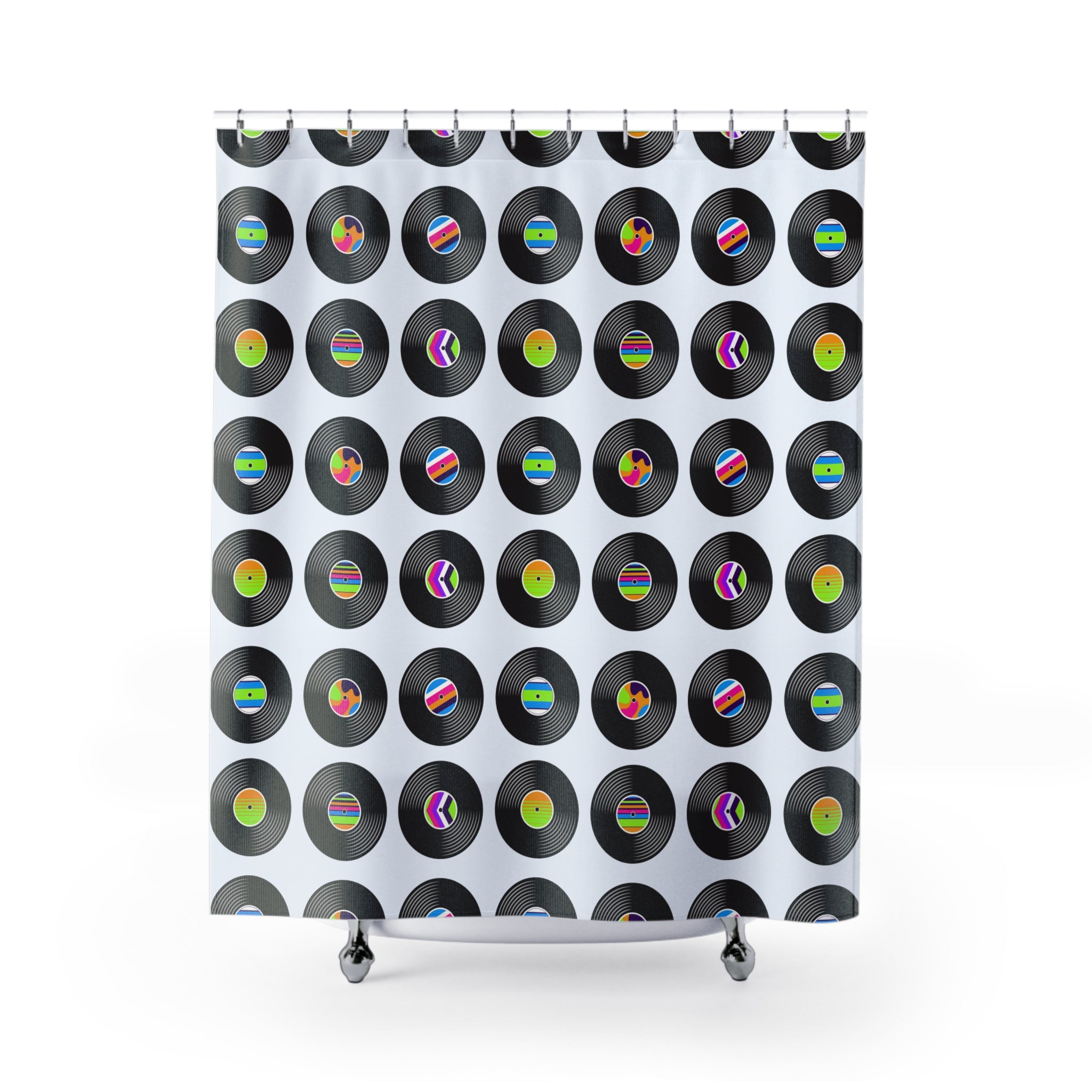 Retro Vinyl Record Shower Curtain, Music Lover Gift, Bathroom Decor, Unique Home Accent, Fun Music Theme