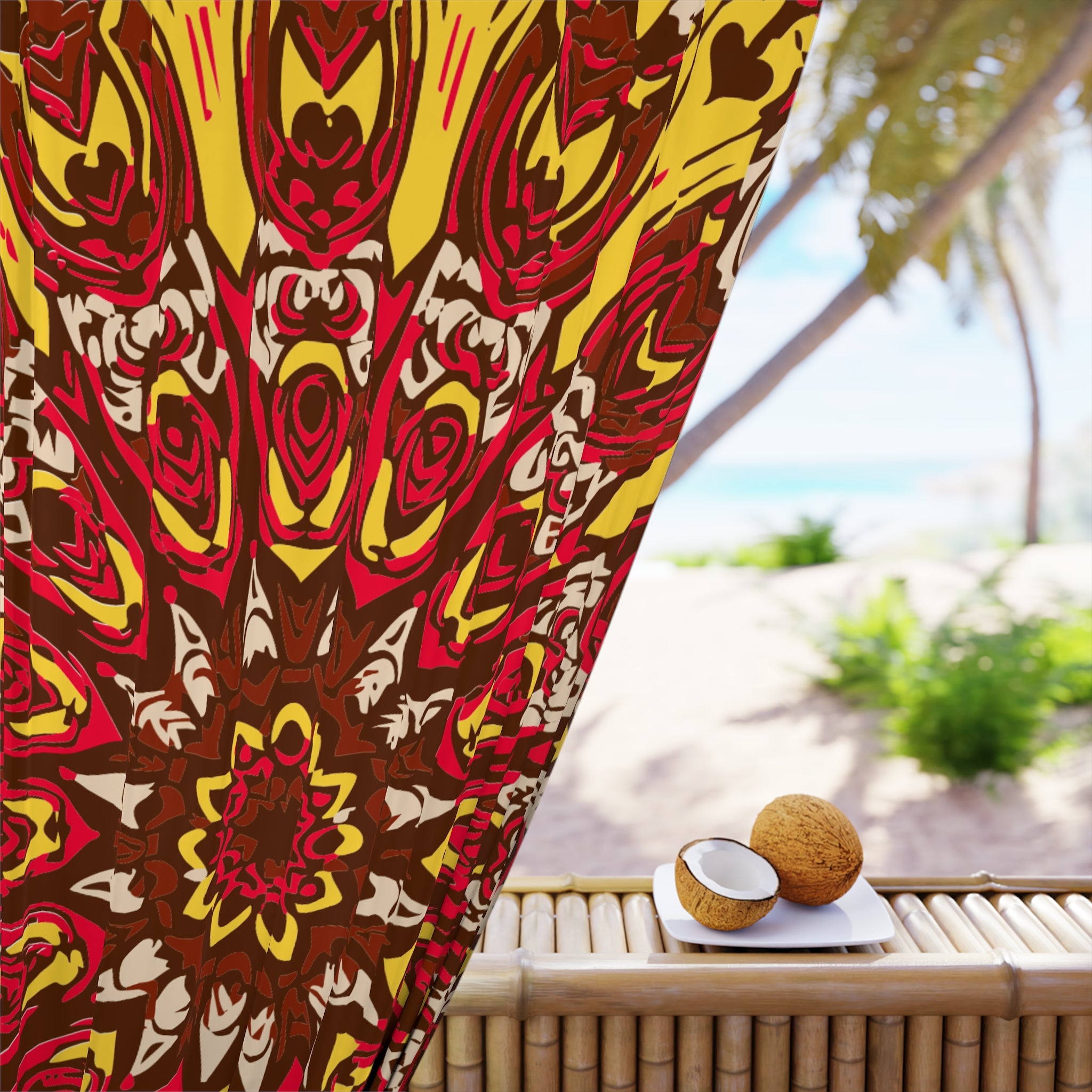 Redish Lifes Awakening Pattern Blackout Window Curtain