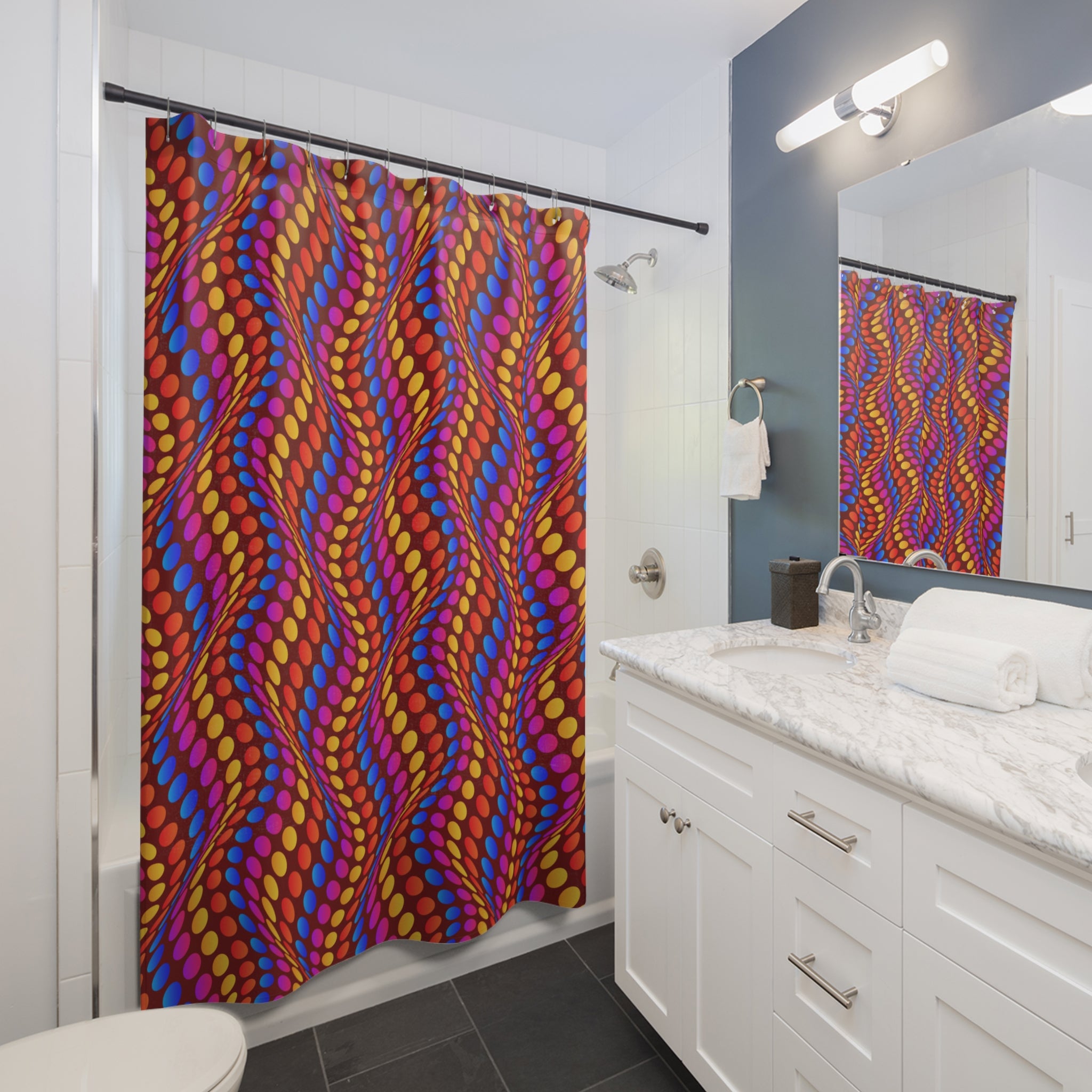 Entranced in a Wave Shower Curtain
