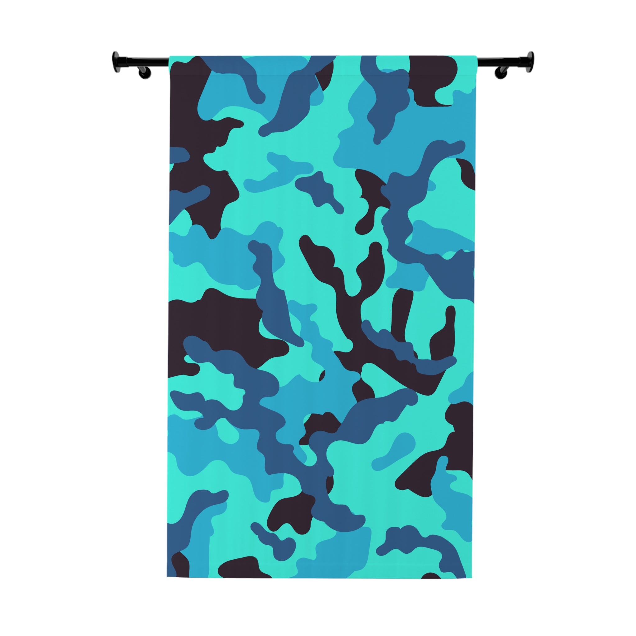 Turquoise Camo Blackout Window Curtain