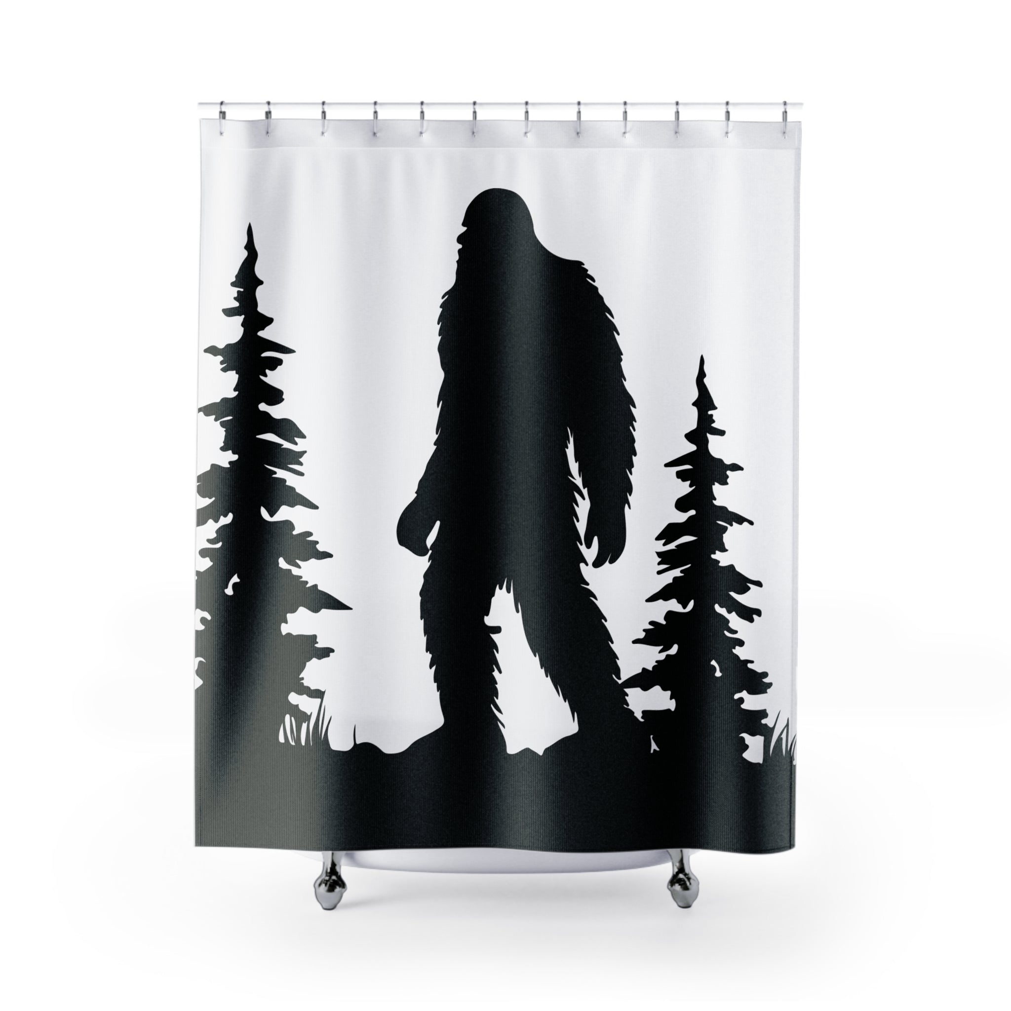 Mystical Bigfoot SilhouetteShower Curtain - Perfect for Nature Lovers, Unique Bathroom Decor, Gift for Adventurers, Housewarming, Camping Theme