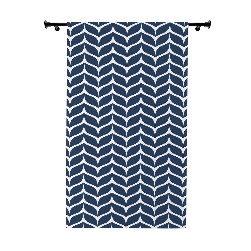 Blue Whale Tails Pattern Blackout Window Curtain