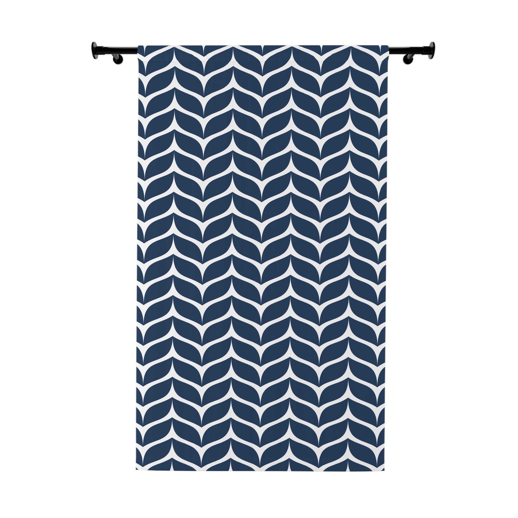 Blue Whale Tails Pattern Blackout Window Curtain