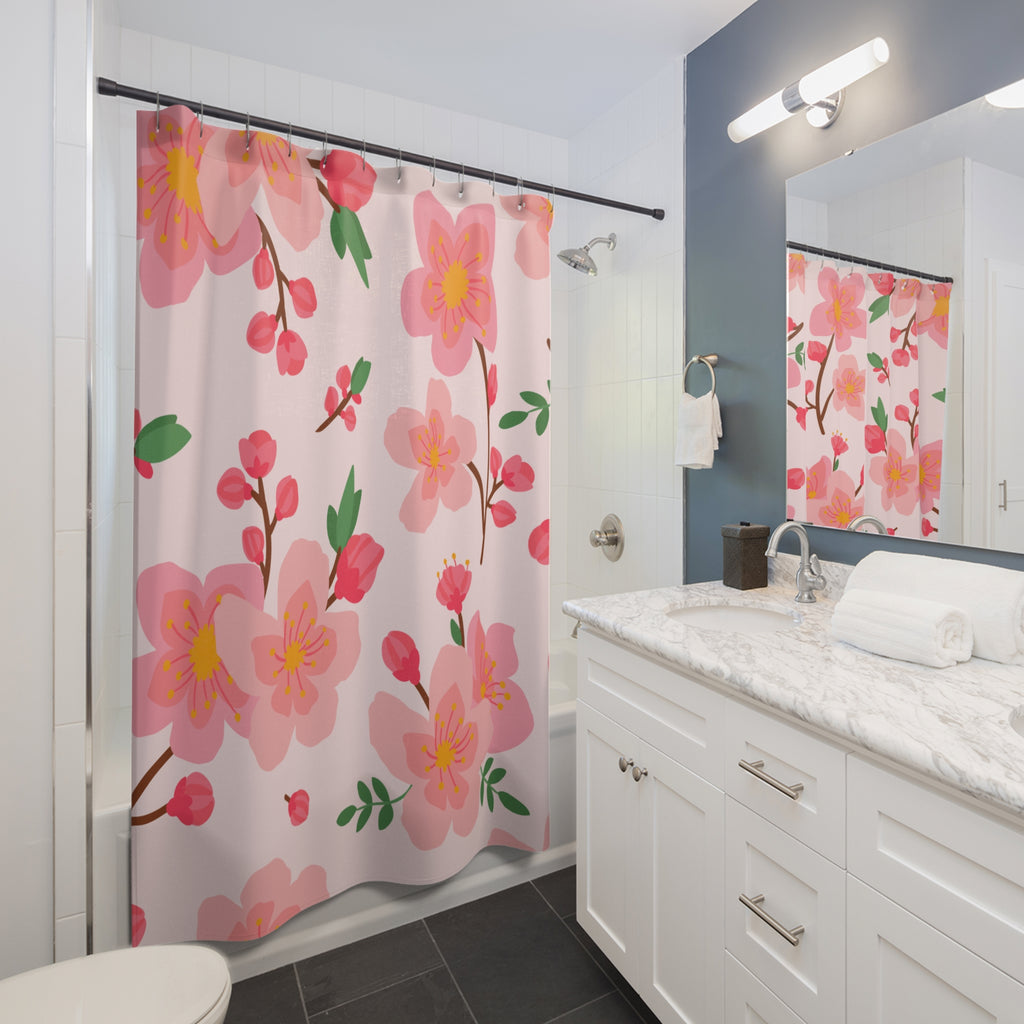 Plum Blossom Floral Shower Curtain