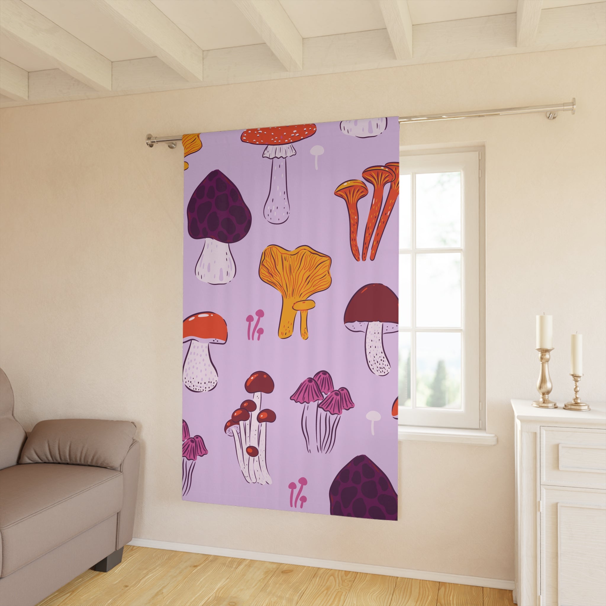 So Much Shroom Pink Blackout Window Curtain